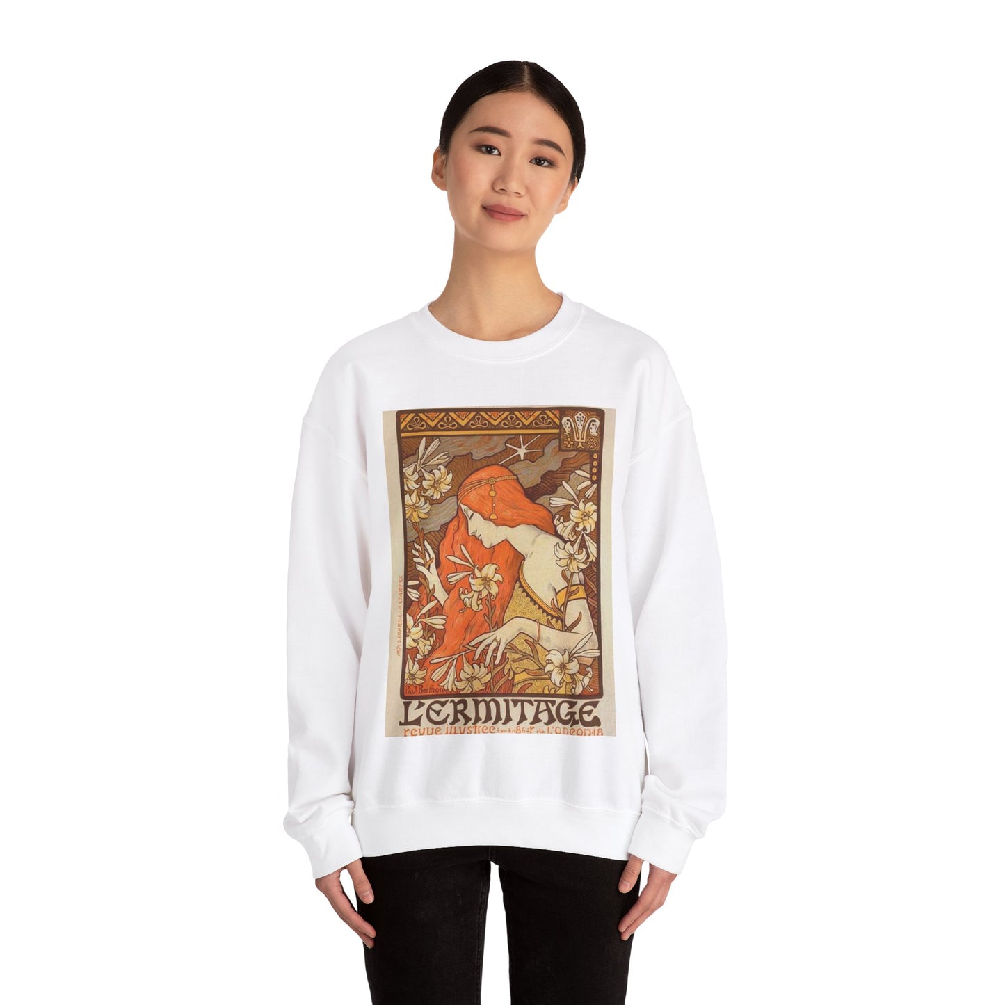 Paul Emile Berthon - Affiche pour la Revue "l'Érmitage. White Heavy Blend Adult Crew Neck SweatShirt