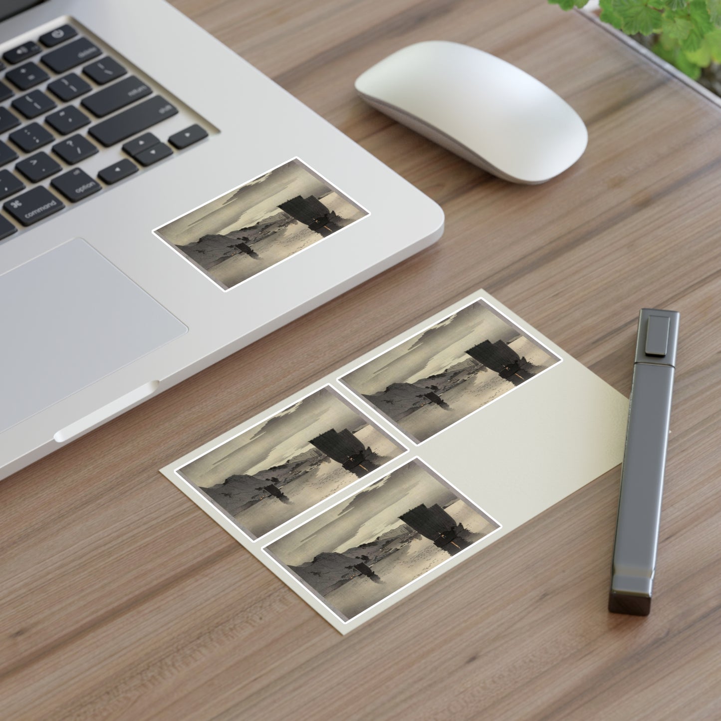 Yūgure no hansen - Public domain portrait drawing Laminated UV Protective Vinyl Stickers