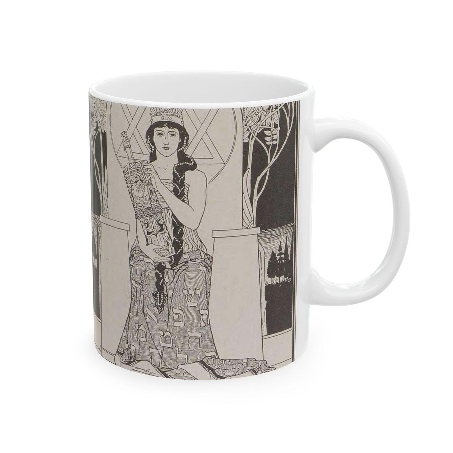 Juda 13 - Art nouveau public domain image Beautiful Novelty Ceramic Coffee Mug 11oz