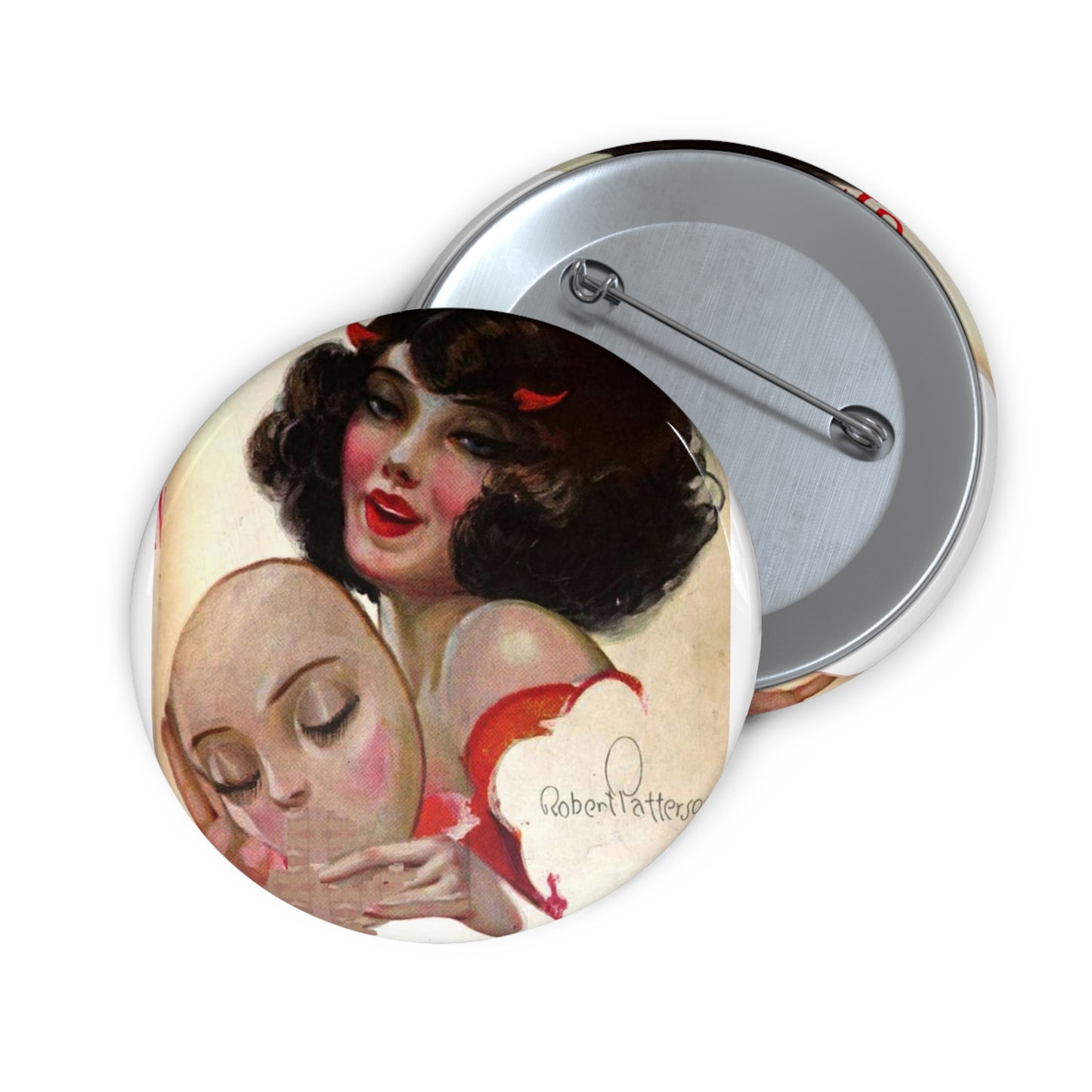 JudgeMagazine14Jun1924 - Art Deco public domain image Pin Buttons with Crisp Design