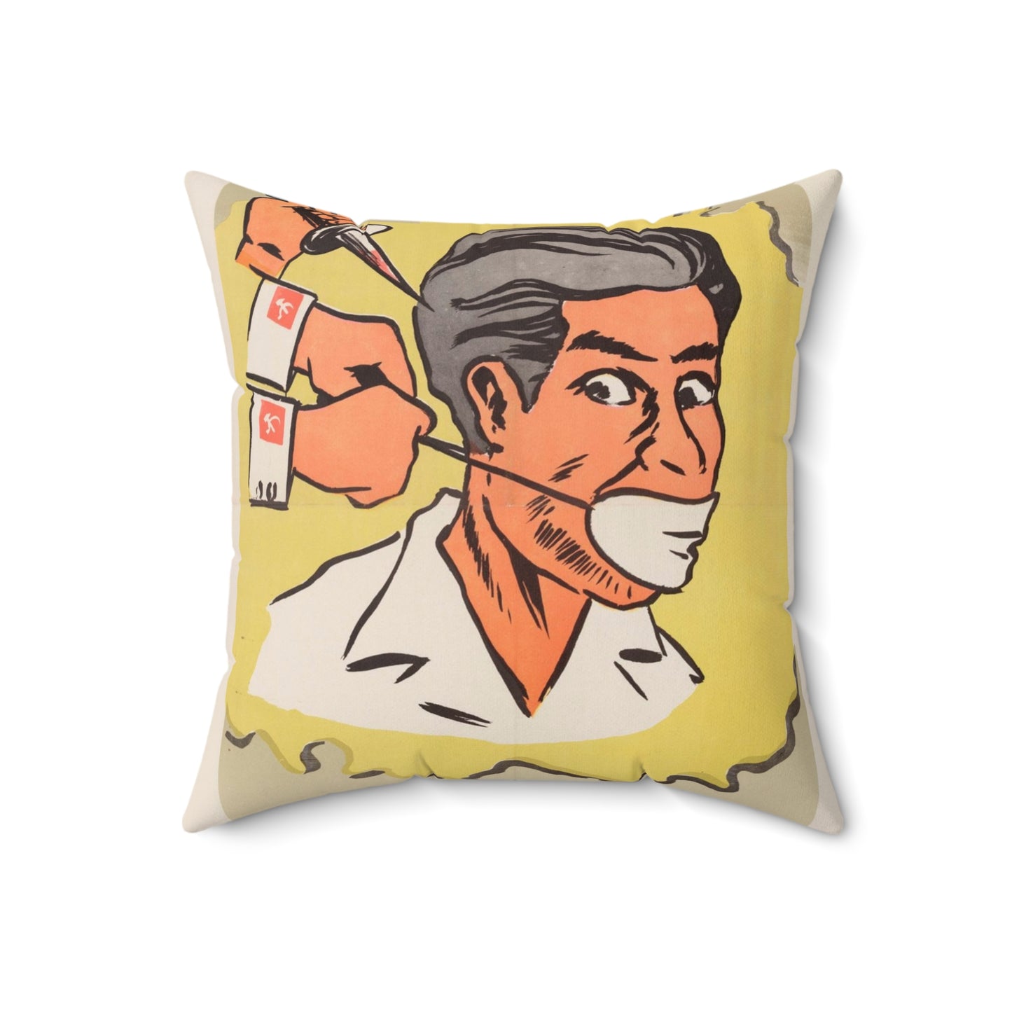Viet Poster #6, Cold War American Propaganda poster Decorative Accent Square Pillow