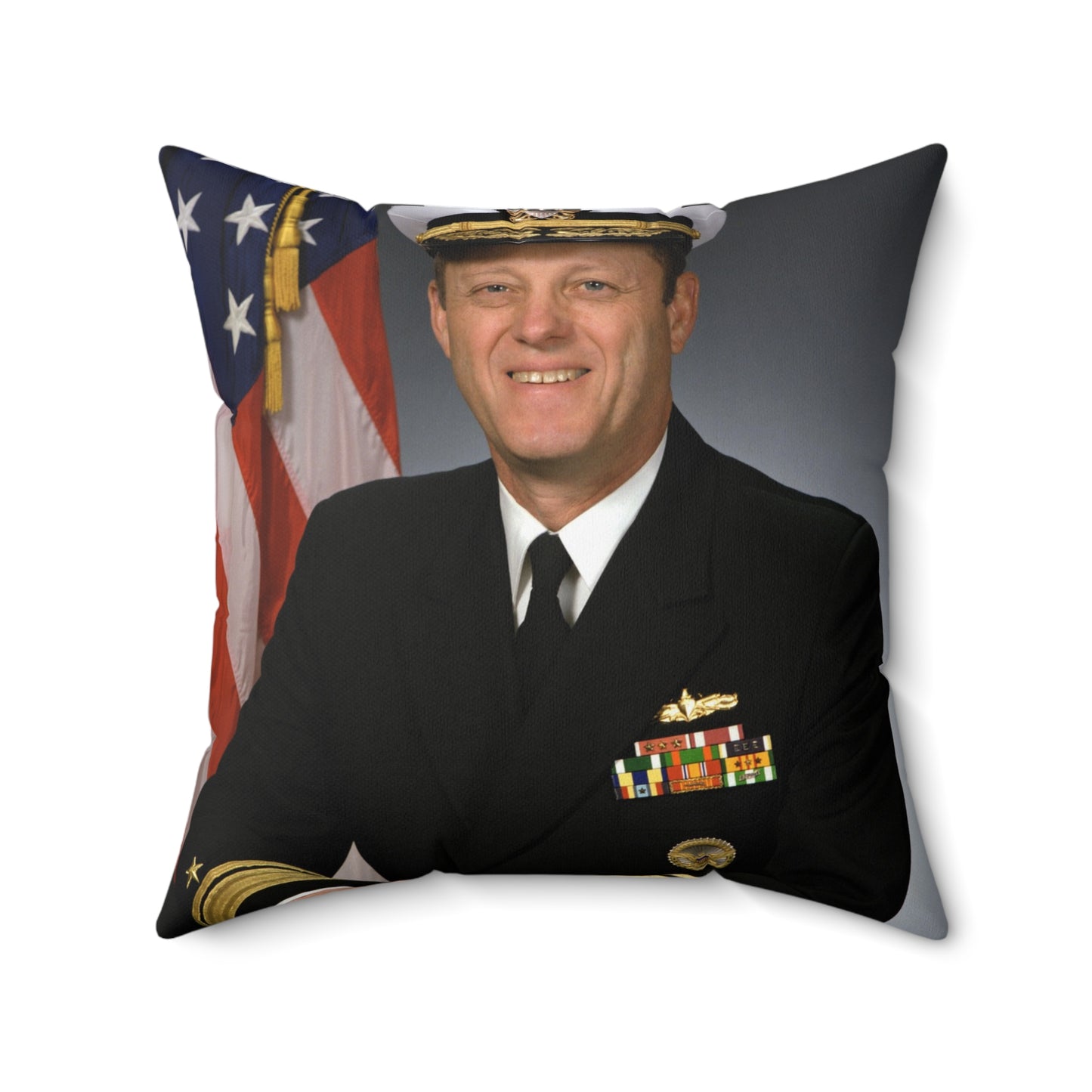 RADM James B. Greene, USN (covered) Decorative Accent Square Pillow
