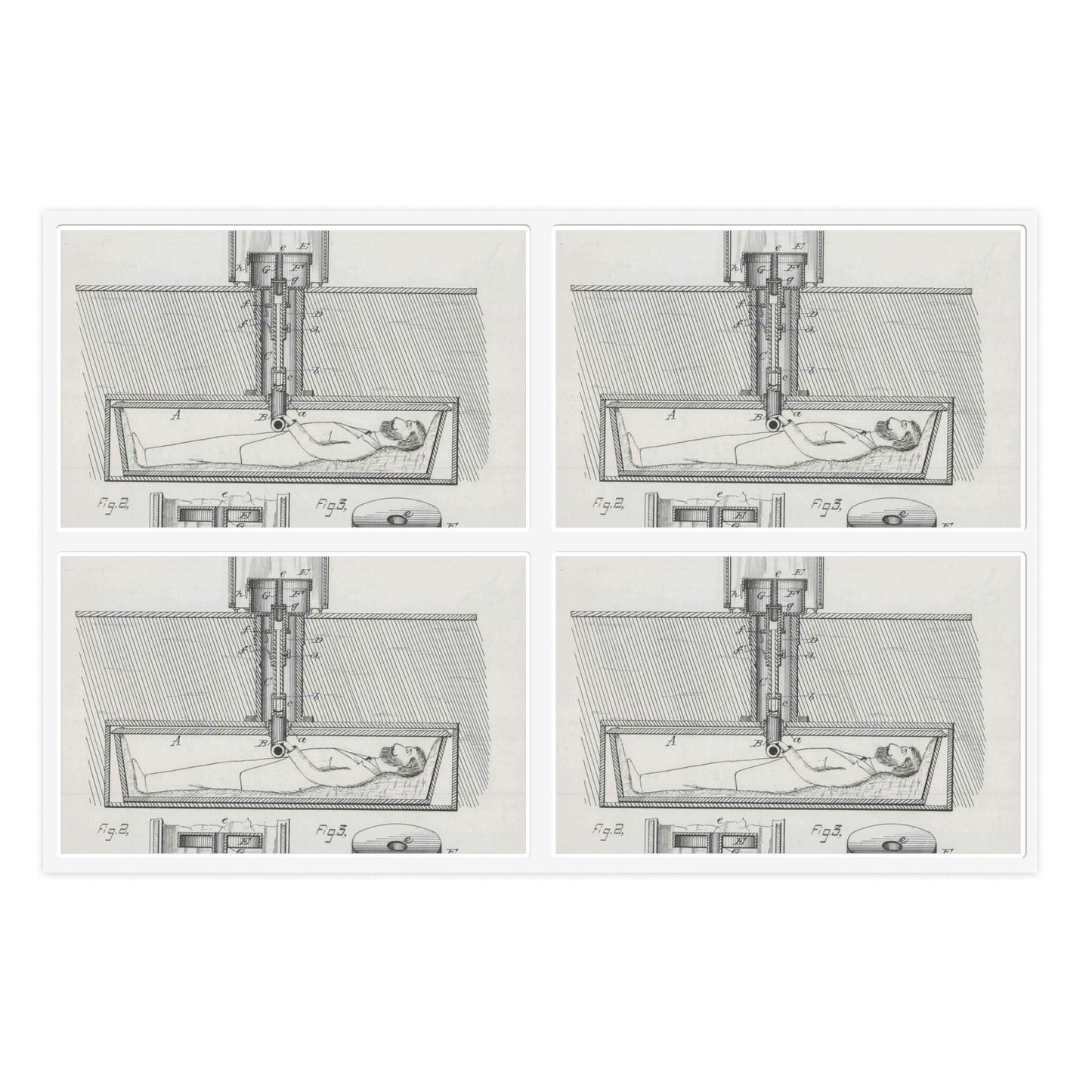 Patent drawing - for J. G. Krichbaum's Device for Indicating Life in Buried Persons Public domain image Laminated UV Protective Vinyl Stickers