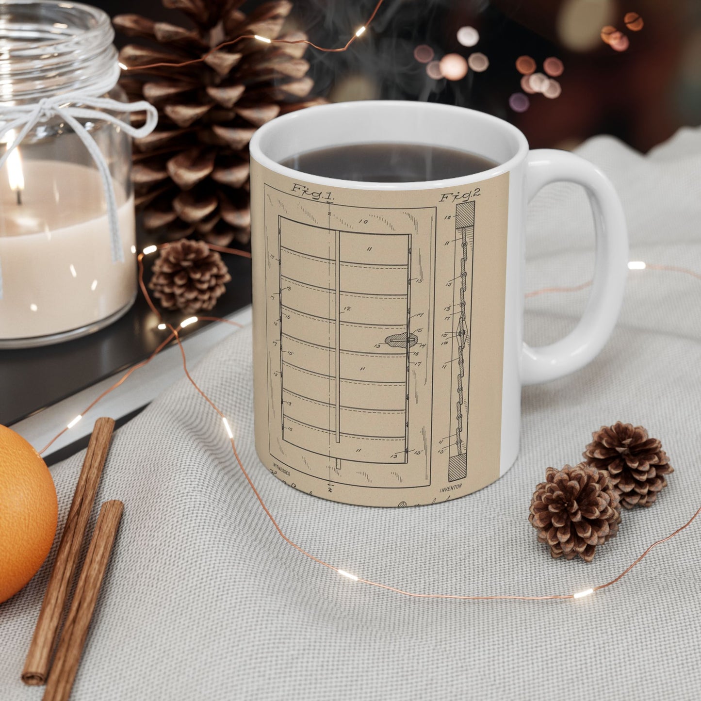Patent Drawing of Engine - for a Window Blind Public domain image Beautiful Novelty Ceramic Coffee Mug 11oz