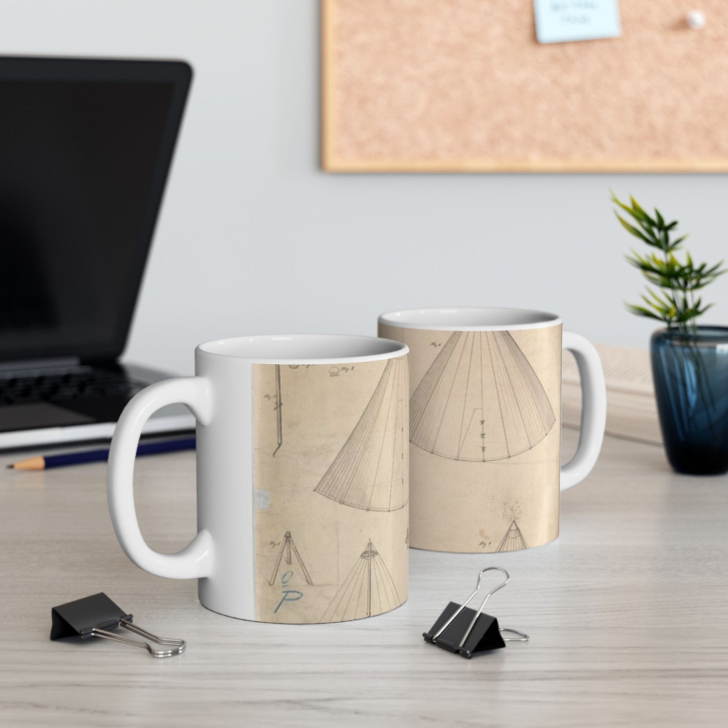 Patent drawing - Drawing of Improvement in Tents Public domain image Beautiful Novelty Ceramic Coffee Mug 11oz