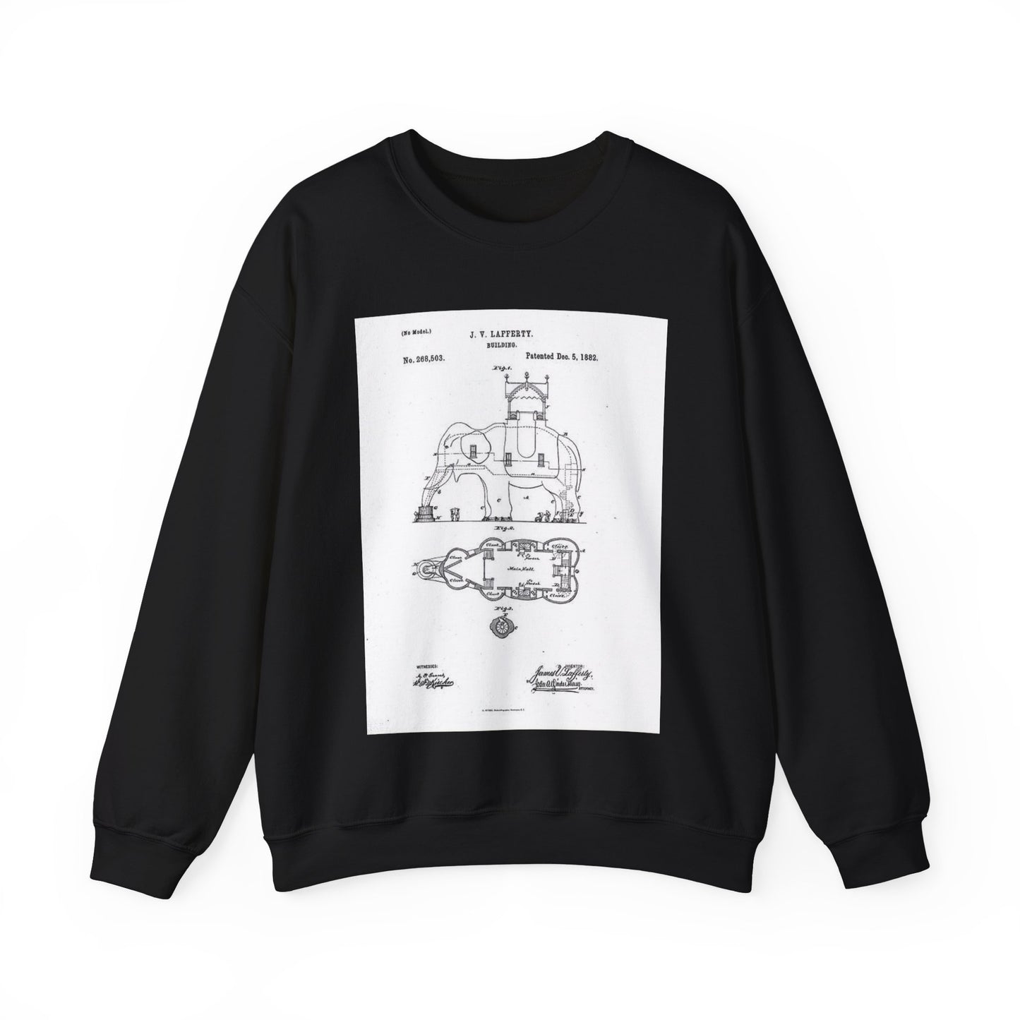 Patent Drawing of Engine - Lucy-USpatent268503 1882 Public domain image Black Heavy Blend Adult Crew Neck SweatShirt
