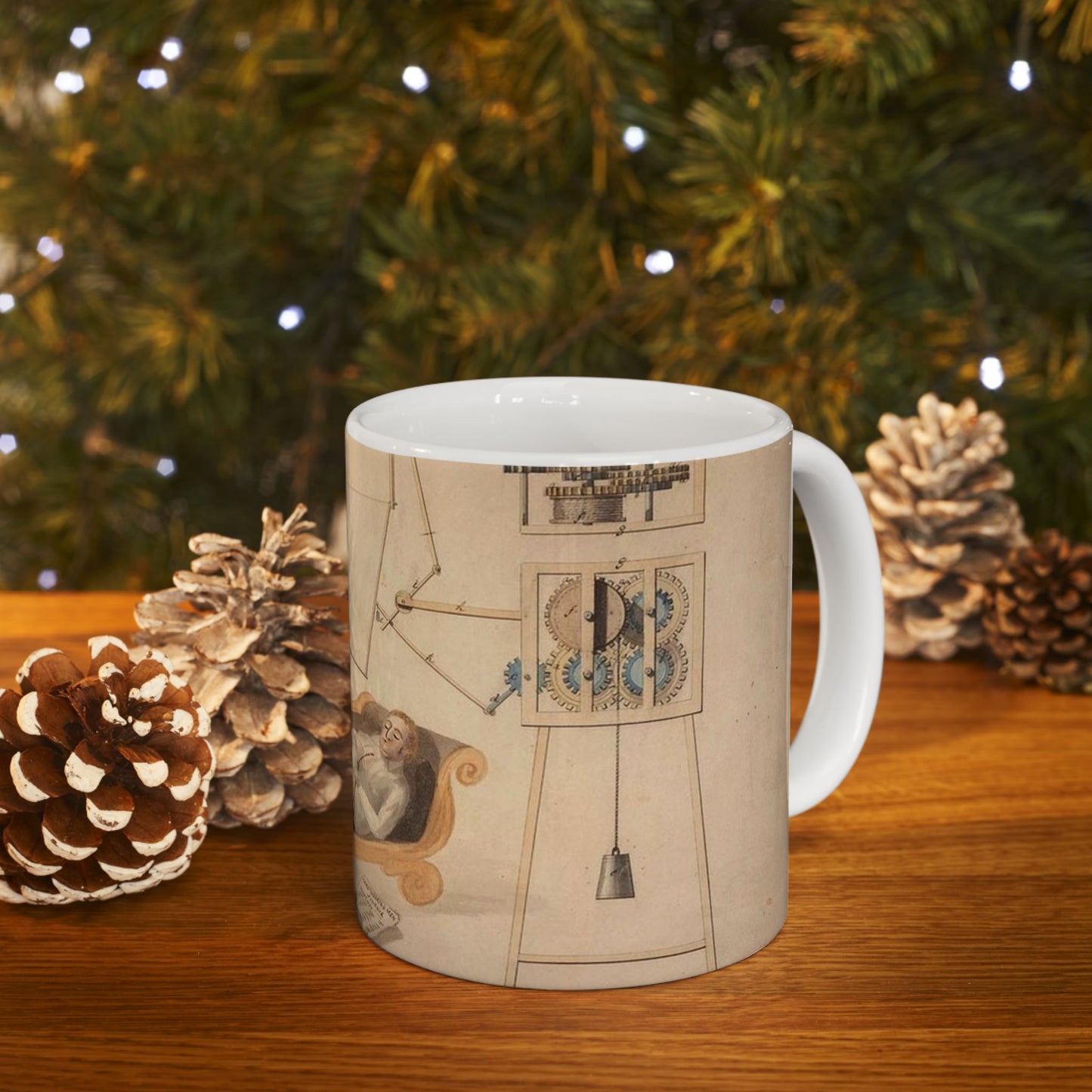 Patent drawing - Drawing of Fan Moved by Mechanism Public domain image Beautiful Novelty Ceramic Coffee Mug 11oz