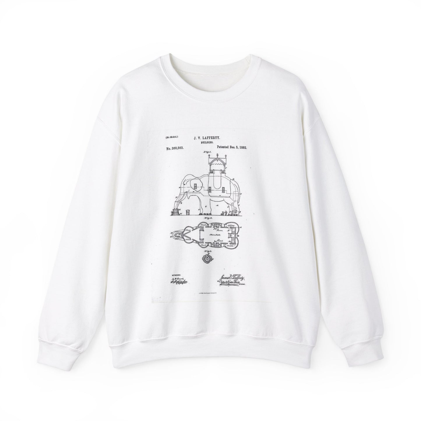 Patent Drawing of Engine - Lucy-USpatent268503 1882 Public domain image White Heavy Blend Adult Crew Neck SweatShirt