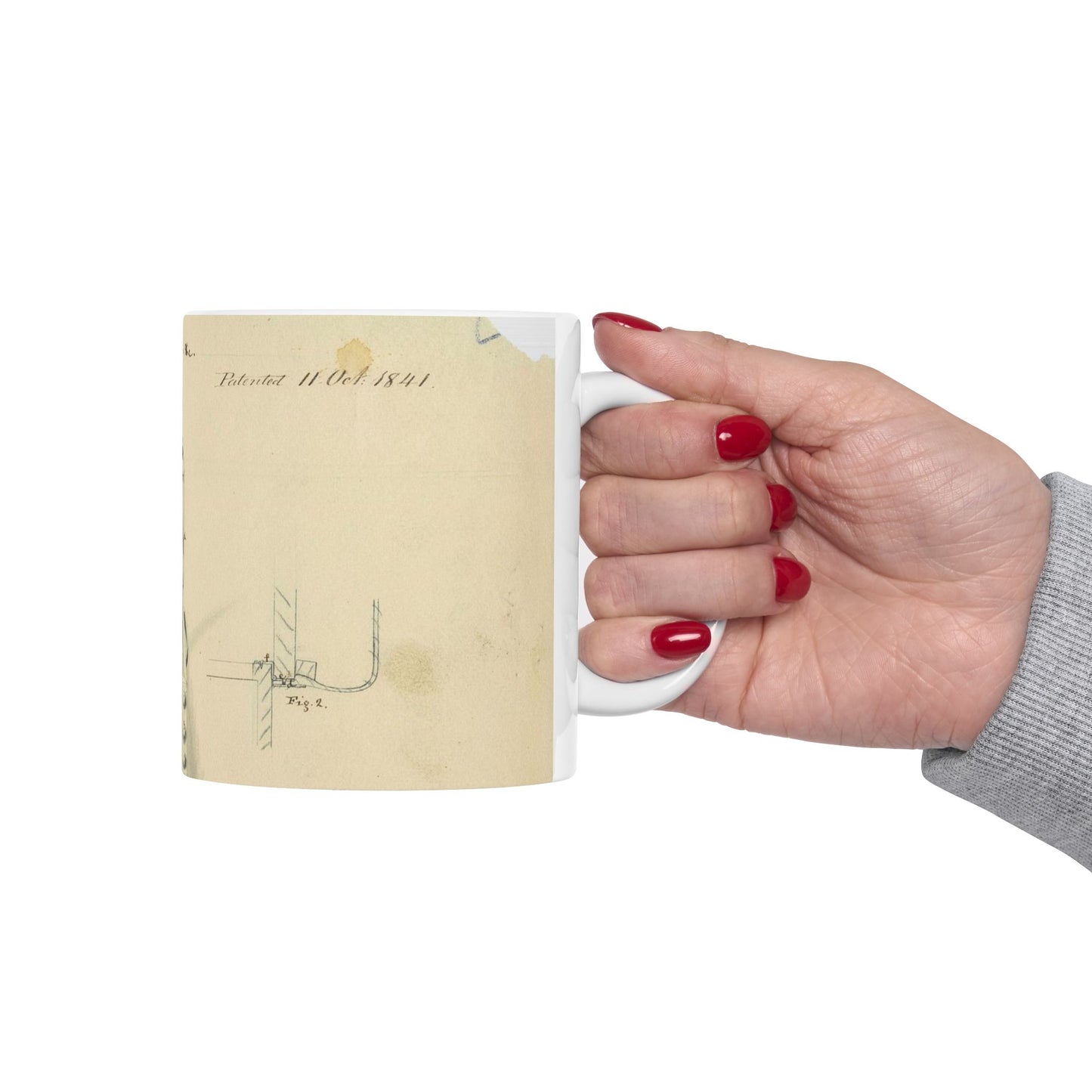 Patent drawing - Drawing of a Traveling Trunk Public domain image Beautiful Novelty Ceramic Coffee Mug 11oz