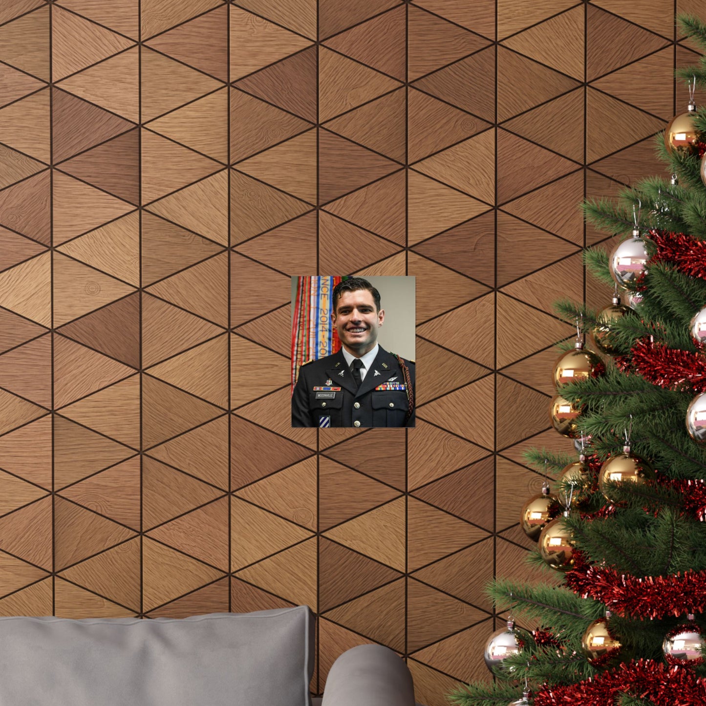 Cpt. Ryan McConville poses for a photo during his promotion High Quality Matte Wall Art Poster for Home, Office, Classroom