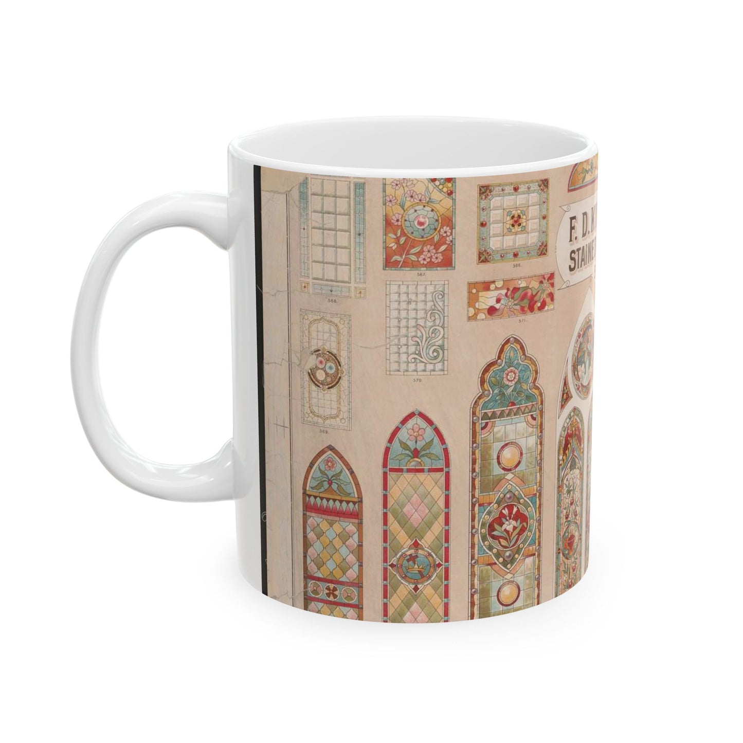 F.D. Kinsella & Co., stained glass works Beautiful Novelty Ceramic Coffee Mug 11oz