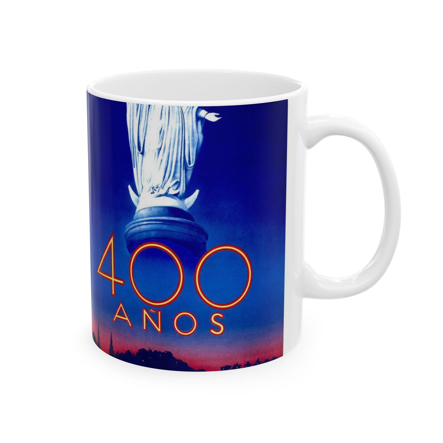 Santiago. Vintage Travel Poster., Art Deco Poster Beautiful Novelty Ceramic Coffee Mug 11oz