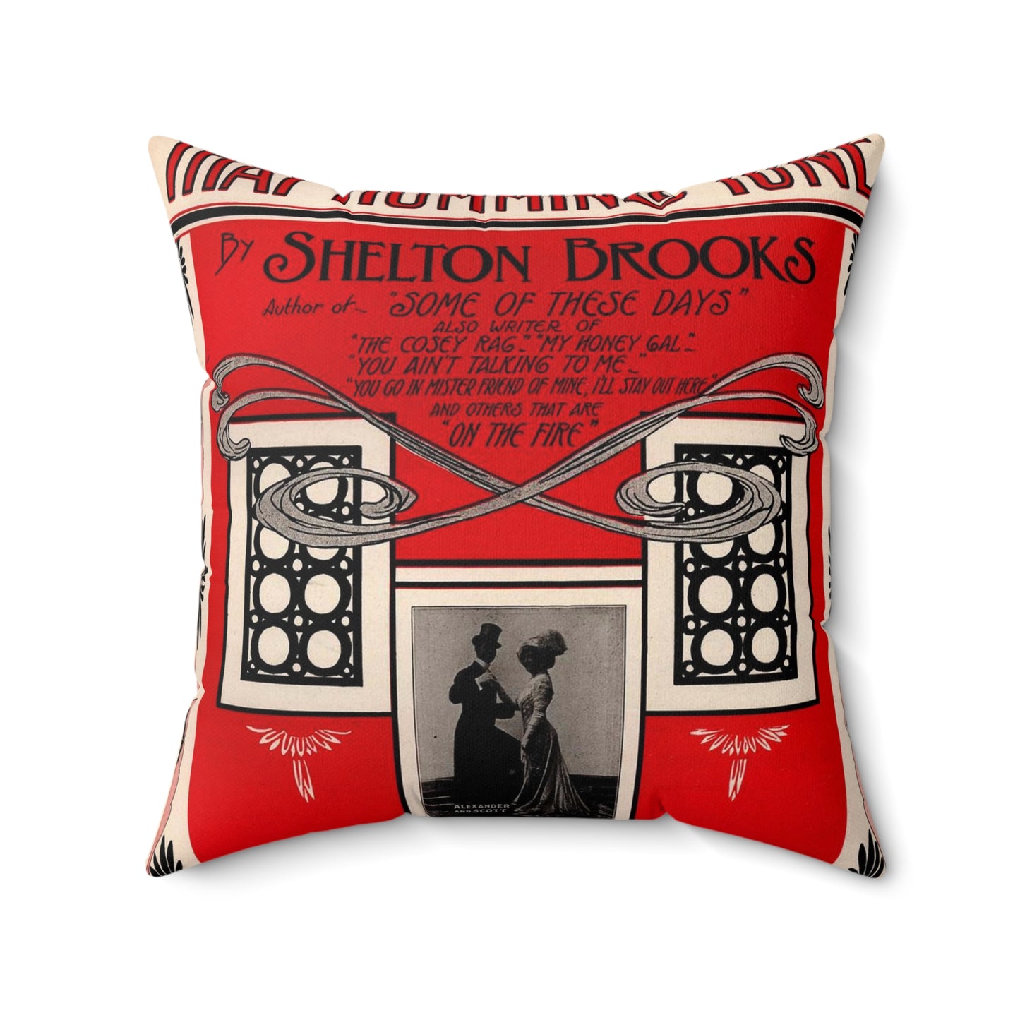 That humming tune - Public domain American sheet music Decorative Accent Square Pillow