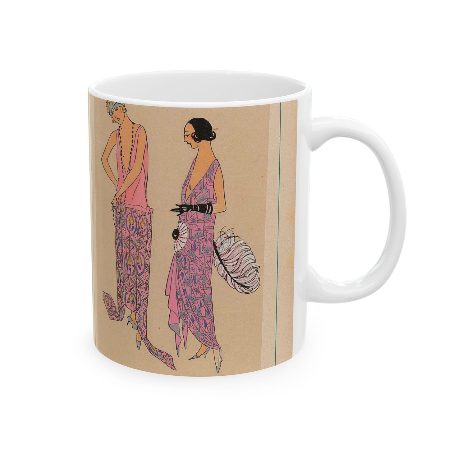 Très Parisien 1923 No 9: 15.- EN SOIRÉE. - Sur un fond rose, ... Beautiful Novelty Ceramic Coffee Mug 11oz