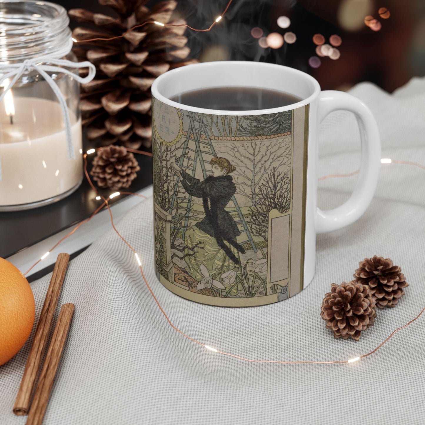Eugène Samuel Grasset - Février Beautiful Novelty Ceramic Coffee Mug 11oz