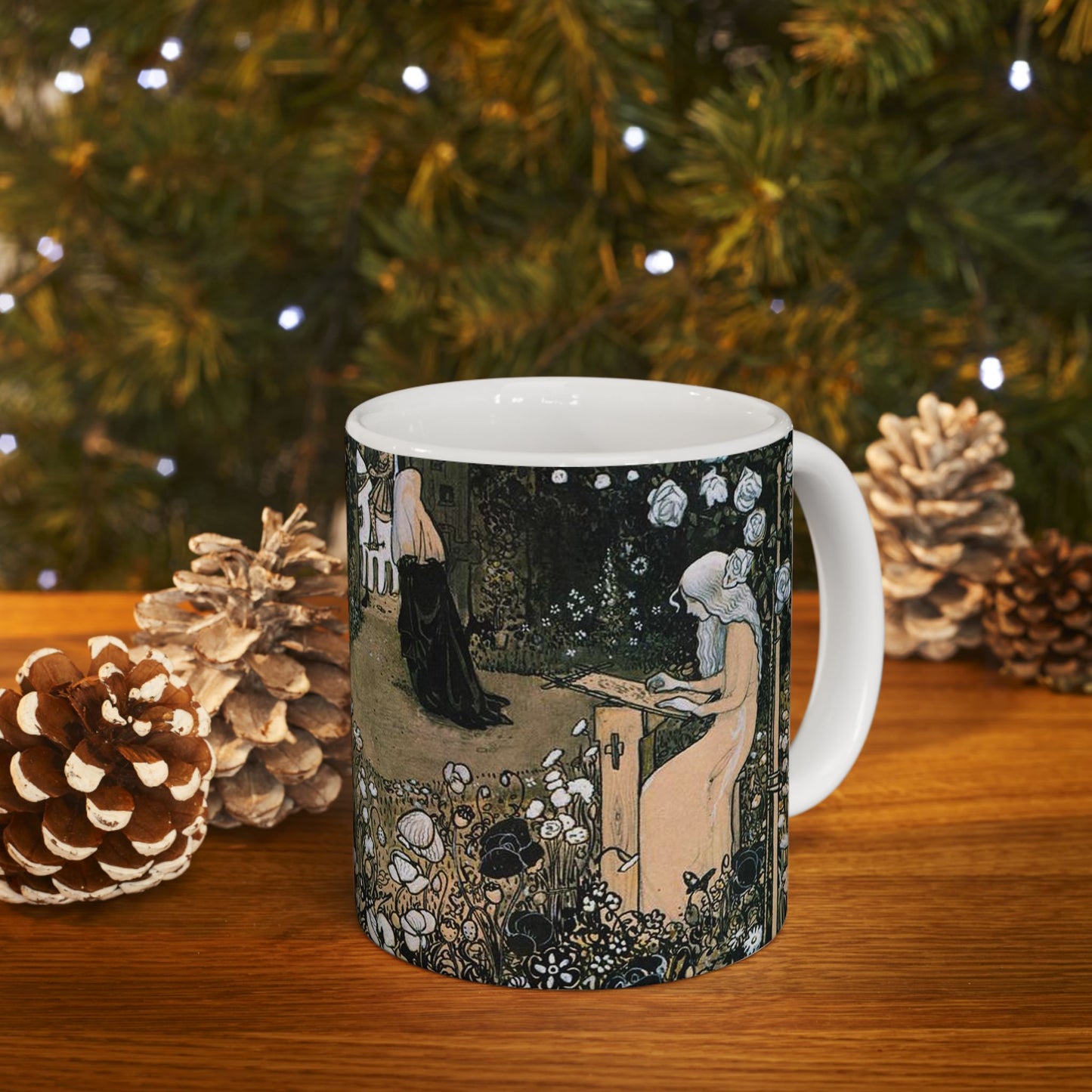 Jolantha 2 by John Bauer 1907 - Drawing. Public domain image. Beautiful Novelty Ceramic Coffee Mug 11oz