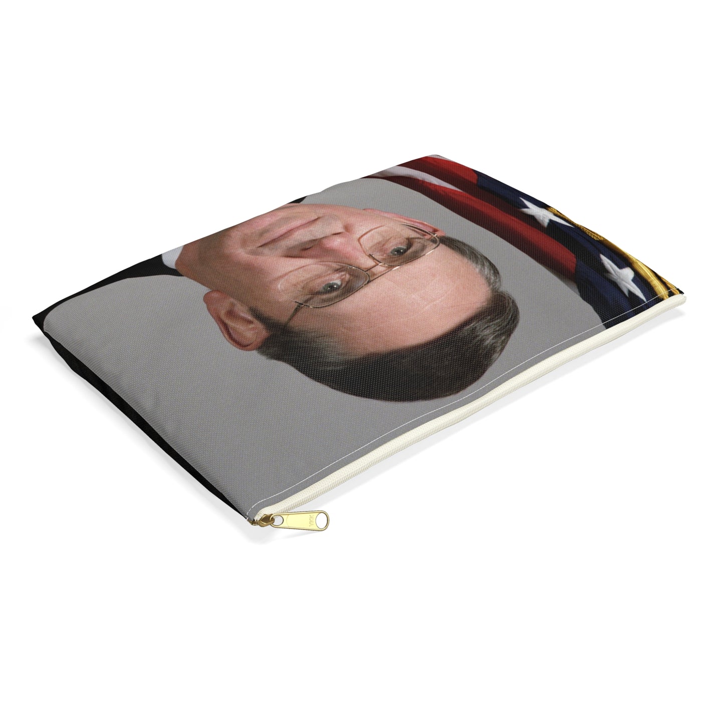 Portrait: US Navy (USN) Captain (CAPT) Charles A. Hougland (uncovered) Large Organizer Pouch with Black Zipper