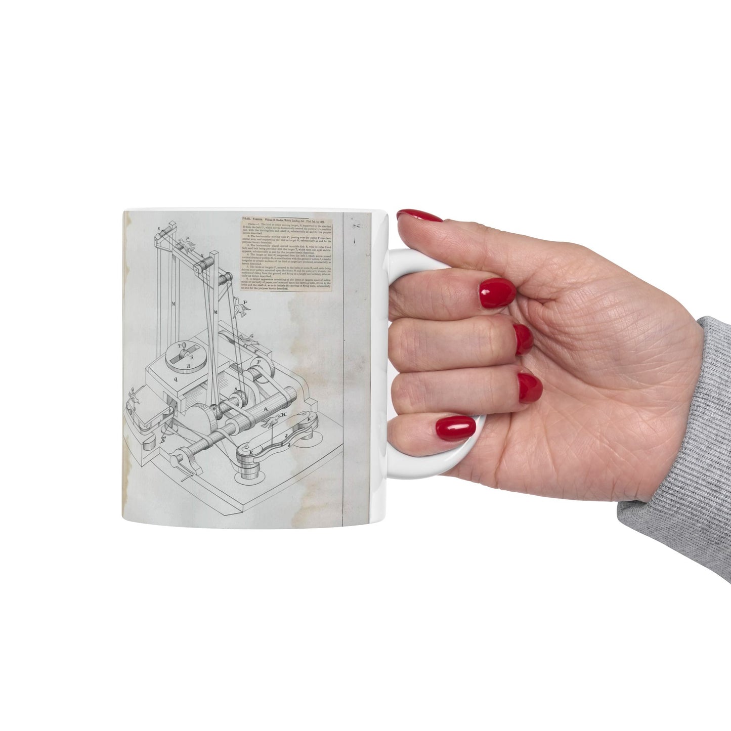 Patent drawing - for W. H. Broden's Target Public domain image Beautiful Novelty Ceramic Coffee Mug 11oz