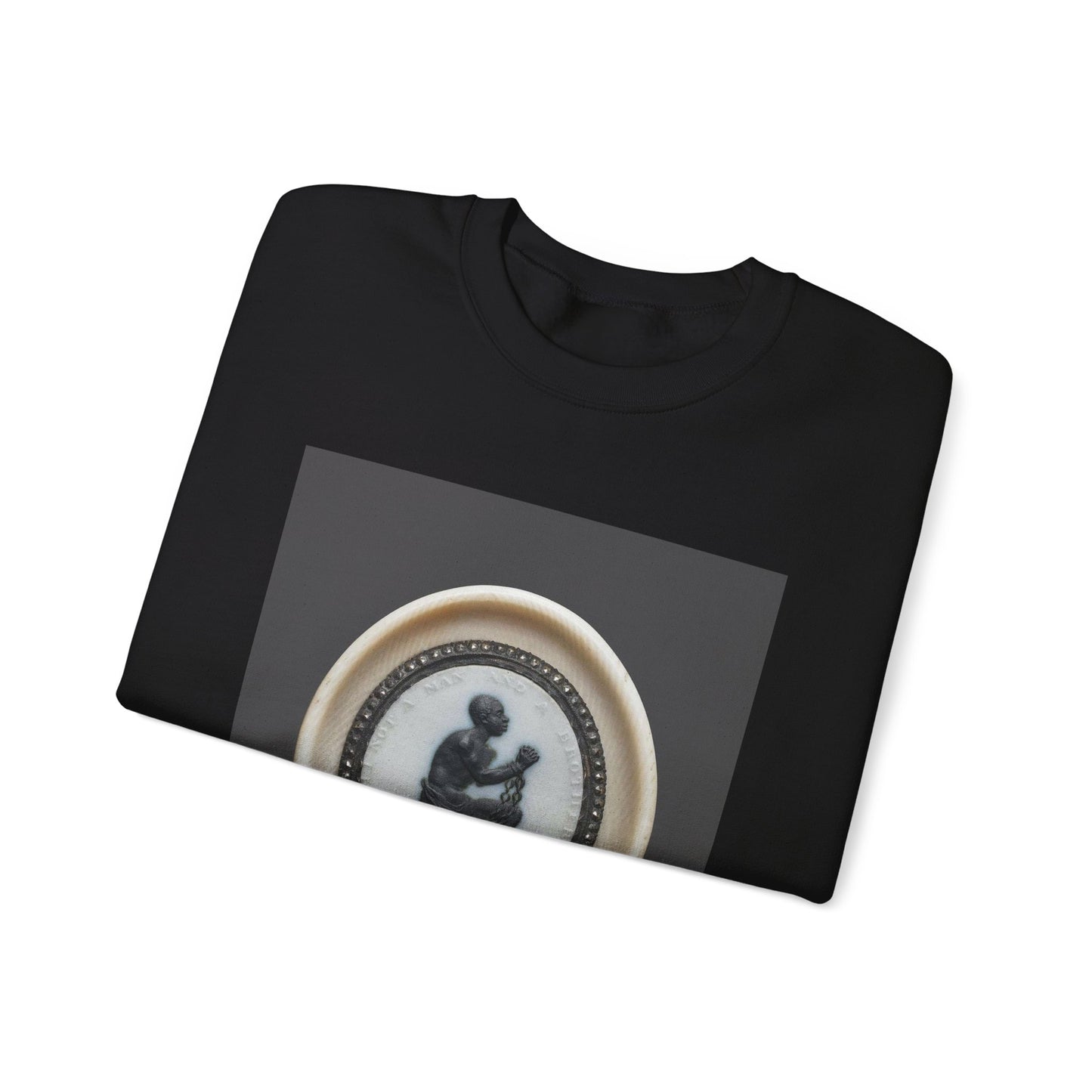 Anti-Slavery Medallion, Wedgwood porcelain manufactory, England Black Heavy Blend Adult Crew Neck SweatShirt