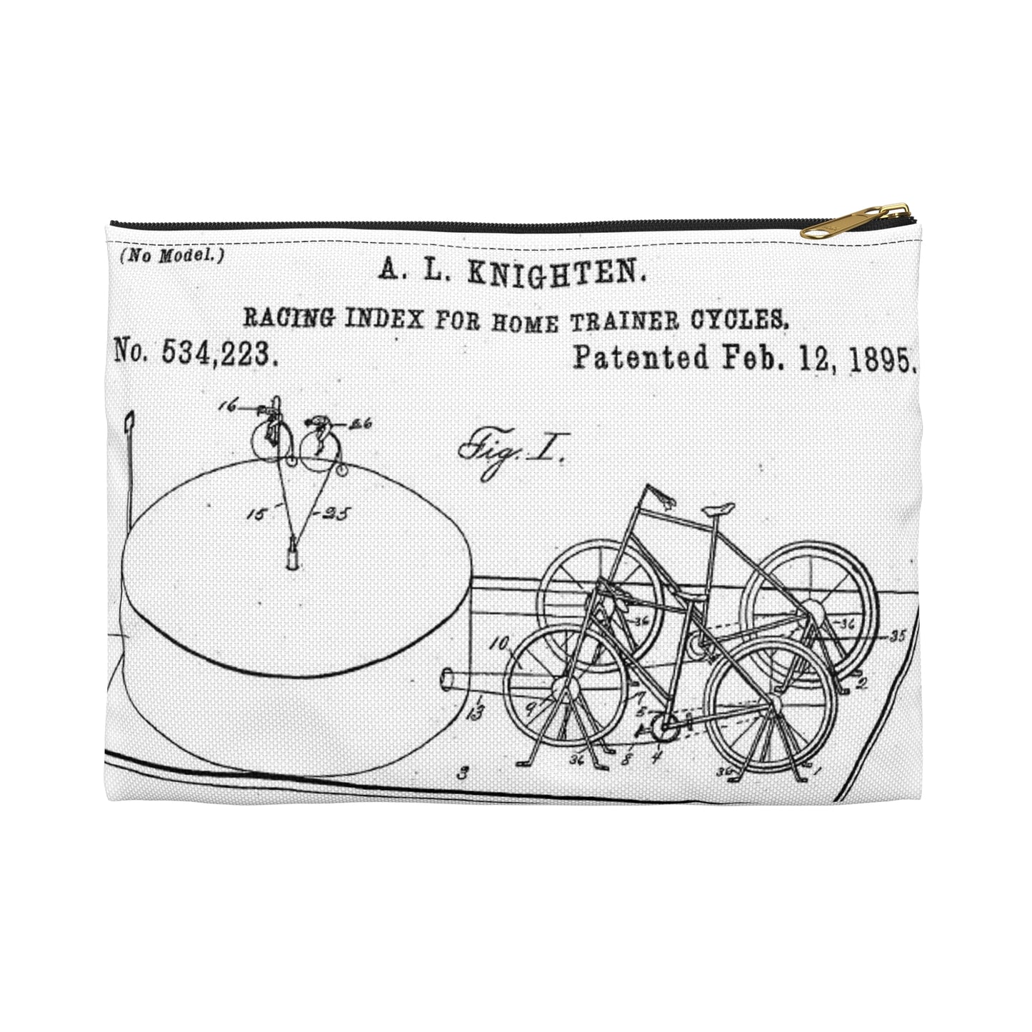 Patent drawing - RacingBikesPatent Public domain image Large Organizer Pouch with Black Zipper