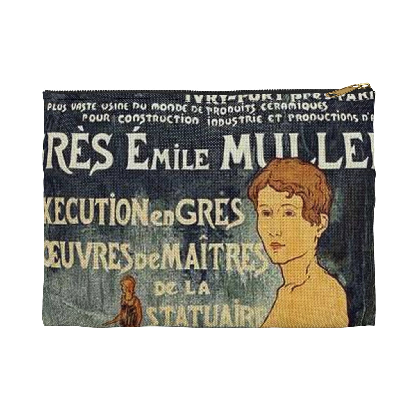 Affiche pour la "Grande Tuilerie d'Ivry" (Usine Émile Muller). Large Organizer Pouch with Black Zipper