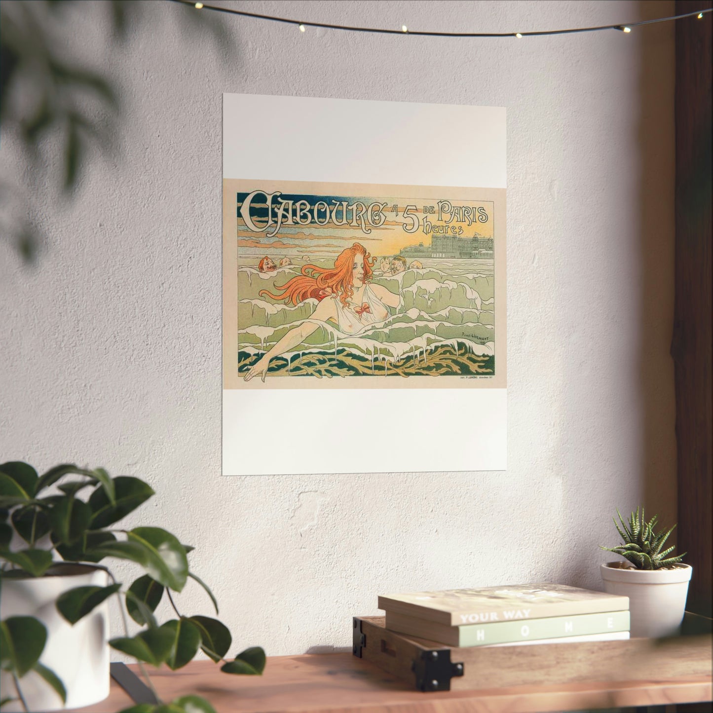 Affiche belge pour le "Casino de Cabourg". High Quality Matte Wall Art Poster for Home, Office, Classroom