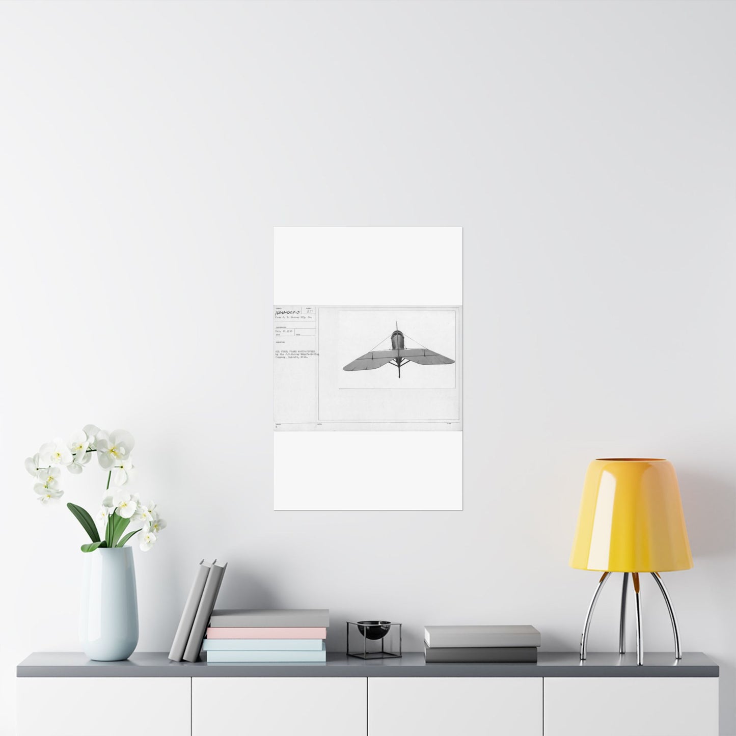 Patent drawing - Airplanes - Types - All steel manufactured by the J.W. Murray Manufacturing Company, Detroit, Michigan Public domain image High Quality Matte Wall Art Poster for Home, Office, Classroom