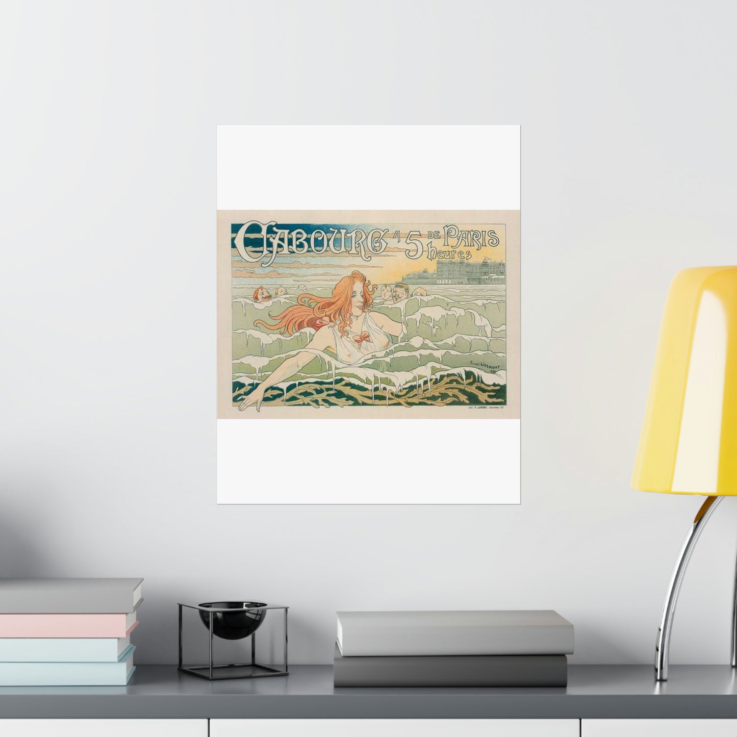 Affiche belge pour le "Casino de Cabourg". High Quality Matte Wall Art Poster for Home, Office, Classroom