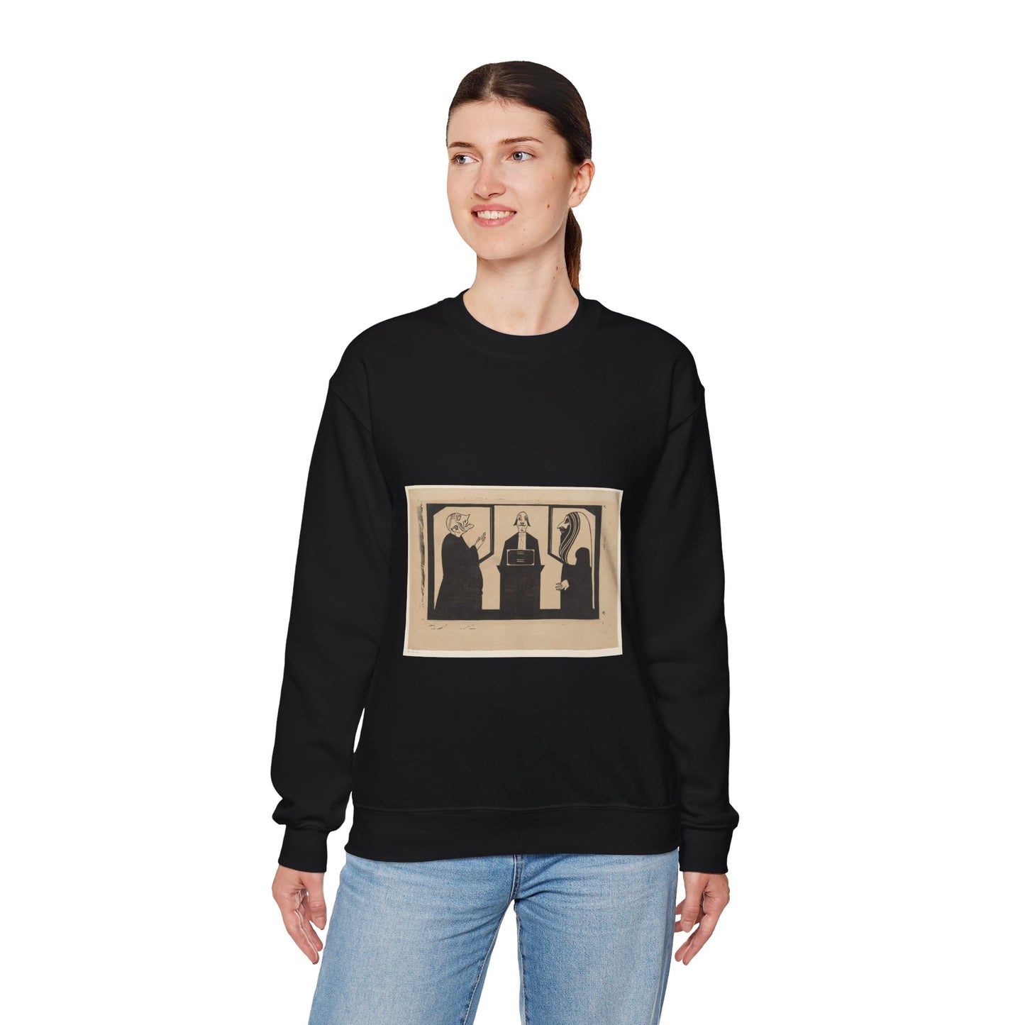 Samuel Jessurun de Mesquita - Entre ces trois mon coeur balance Black Heavy Blend Adult Crew Neck SweatShirt