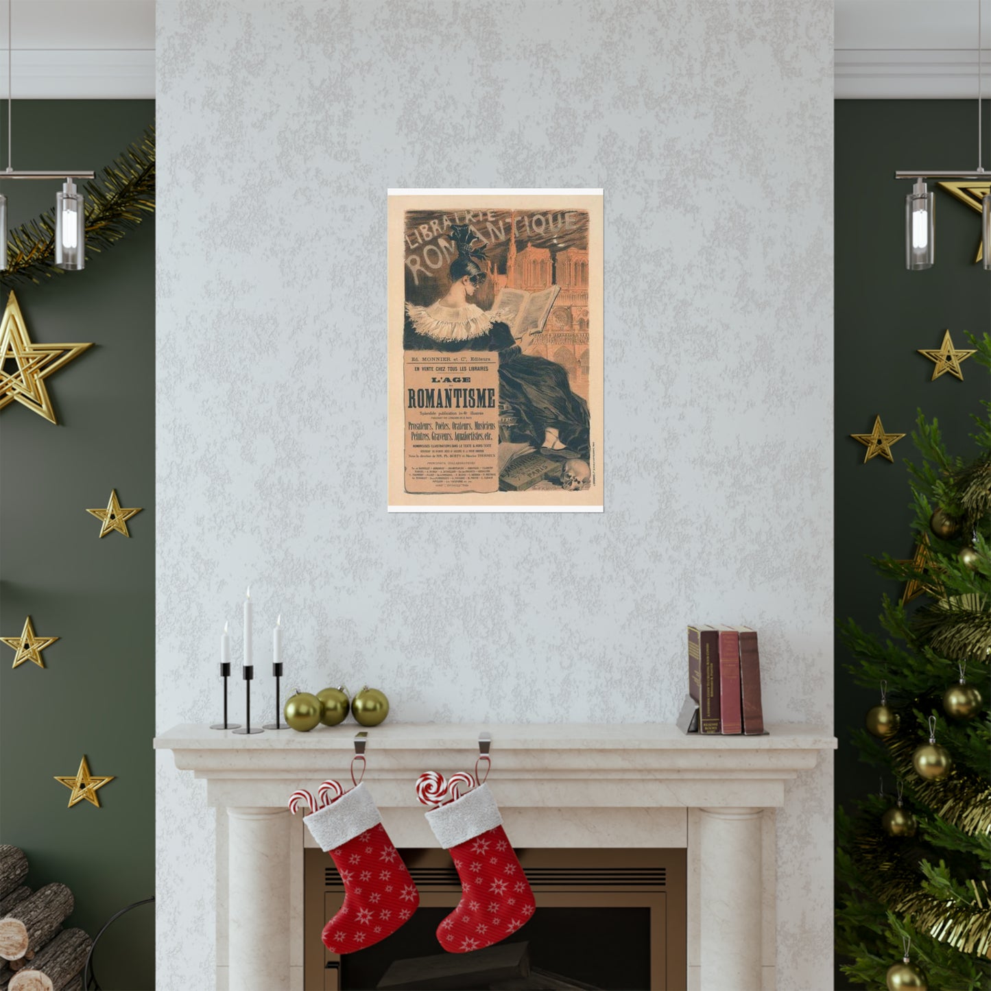 Affiche pour la "Librairie Romantique". High Quality Matte Wall Art Poster for Home, Office, Classroom