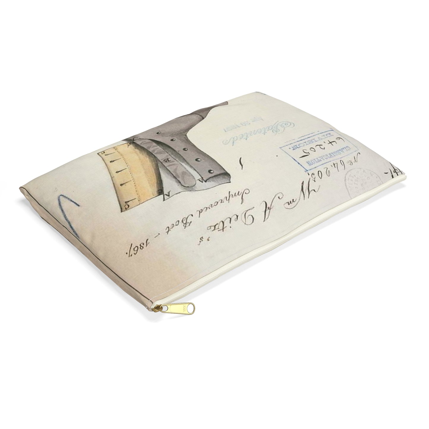 Patent drawing - Drawing of Improved Boot Public domain image Large Organizer Pouch with Black Zipper