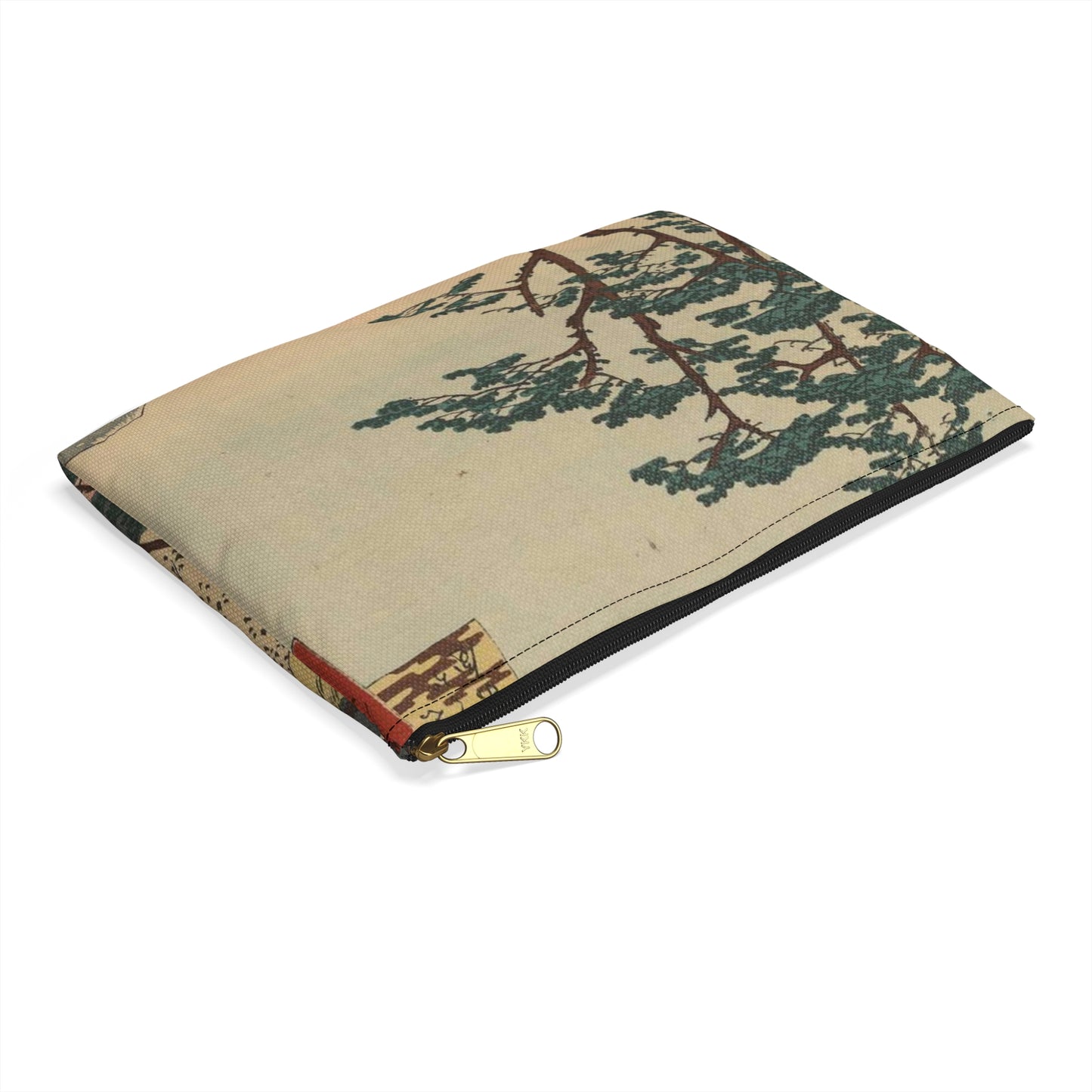 Gajō icchō, Ando Hiroshige - Public domain portrait drawing Large Organizer Pouch with Black Zipper