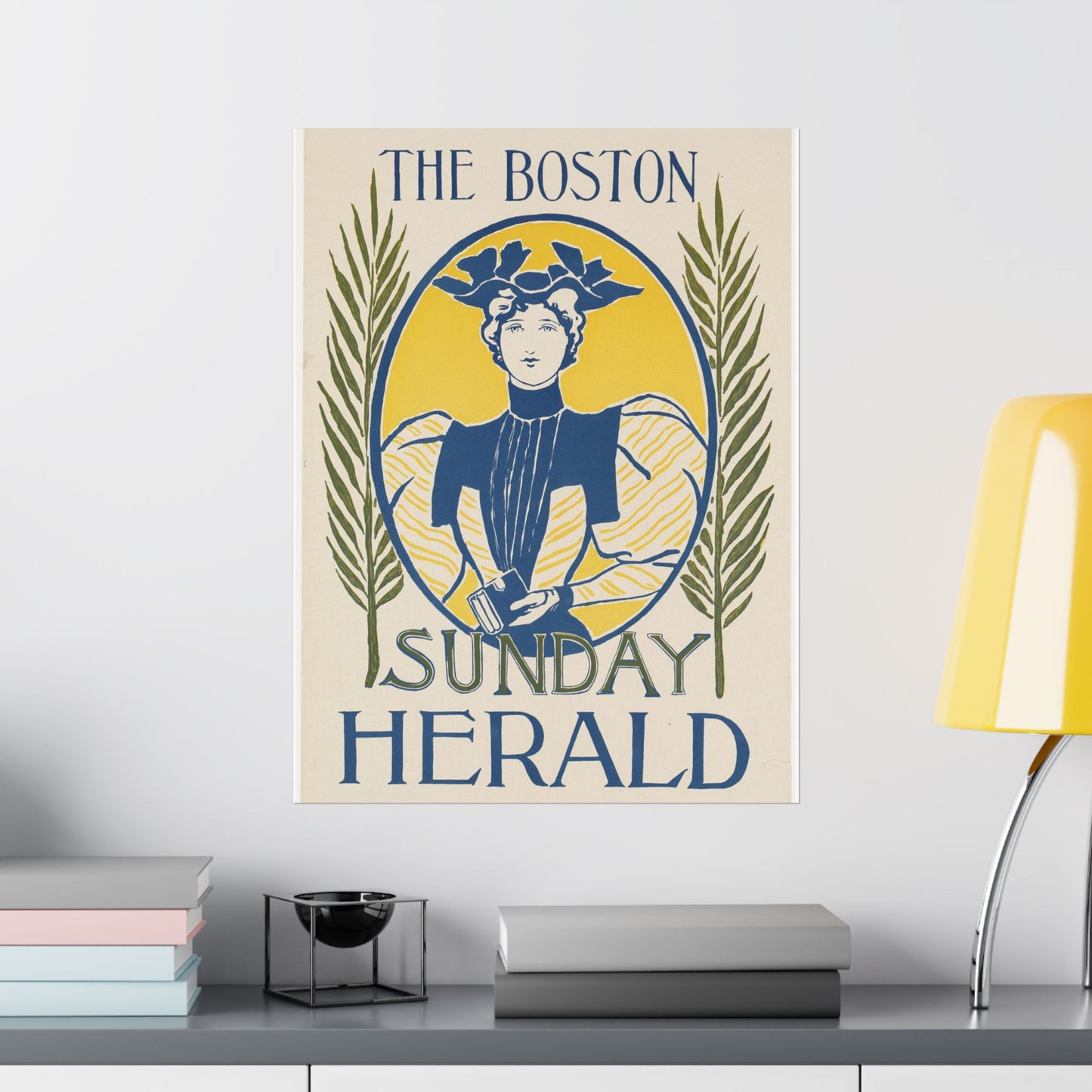 The Boston Sunday herald, Art Nouveau Poster High Quality Matte Wall Art Poster for Home, Office, Classroom