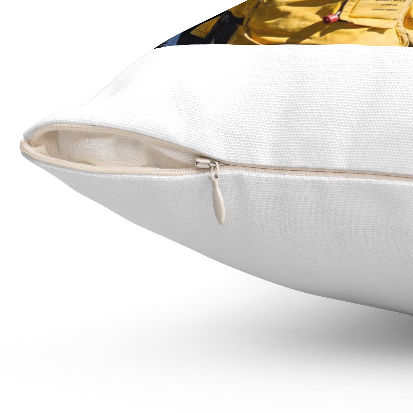 Seaman Glenrick Henry directs crew members as rig captain Decorative Accent Square Pillow