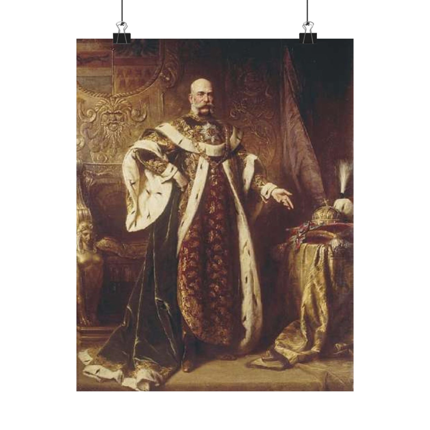 Franz Josef I as Sovereign of the RHOStSte by Gyula Benczur 1894 High Quality Matte Wall Art Poster for Home, Office, Classroom