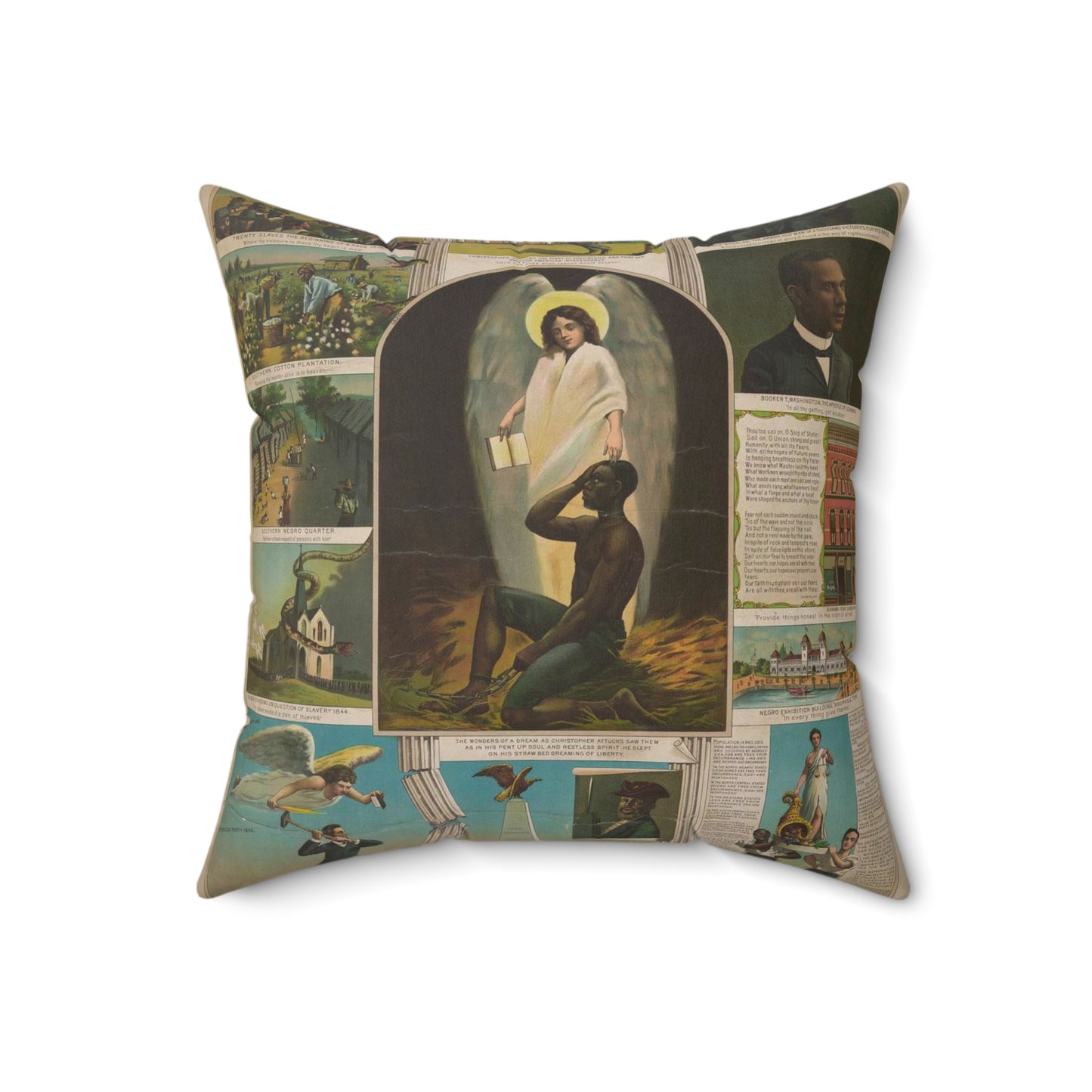 Afro-American Monument - Print, Library of Congress collection Decorative Accent Square Pillow