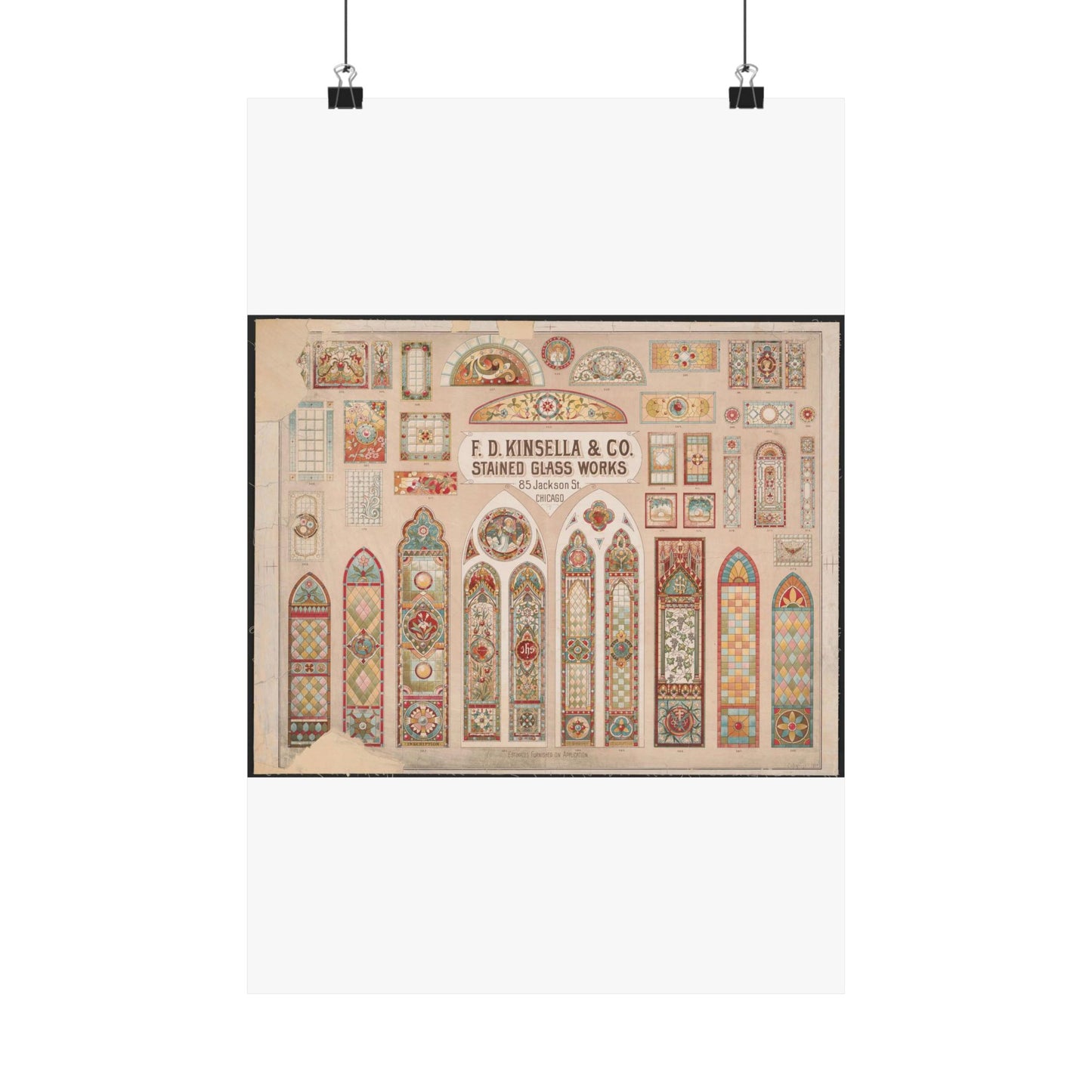 F.D. Kinsella & Co., stained glass works High Quality Matte Wall Art Poster for Home, Office, Classroom