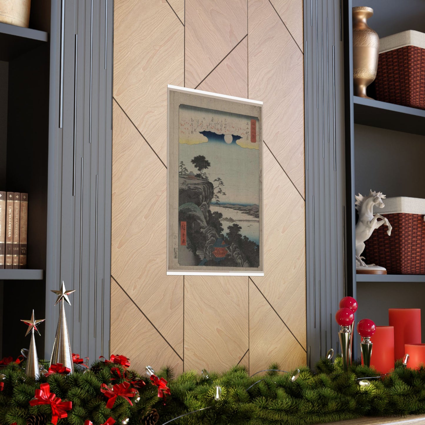 Ishiyama no shūgestu, Ando Hiroshige - Ukiyo e print High Quality Matte Wall Art Poster for Home, Office, Classroom