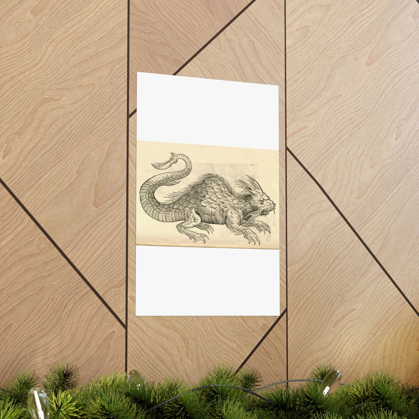 Orobonis Piscis effigies - Public domain portrait drawing High Quality Matte Wall Art Poster for Home, Office, Classroom