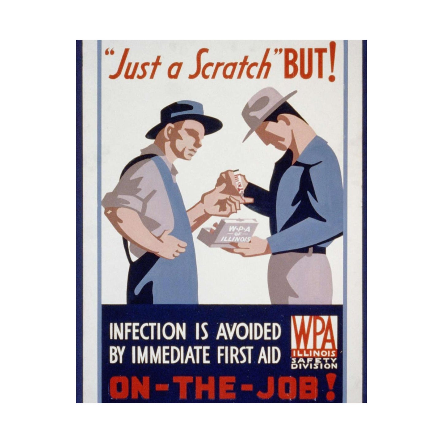 "Just a scratch" But! Infection is avoided by immediate first aid on-the-job! High Quality Matte Wall Art Poster for Home, Office, Classroom