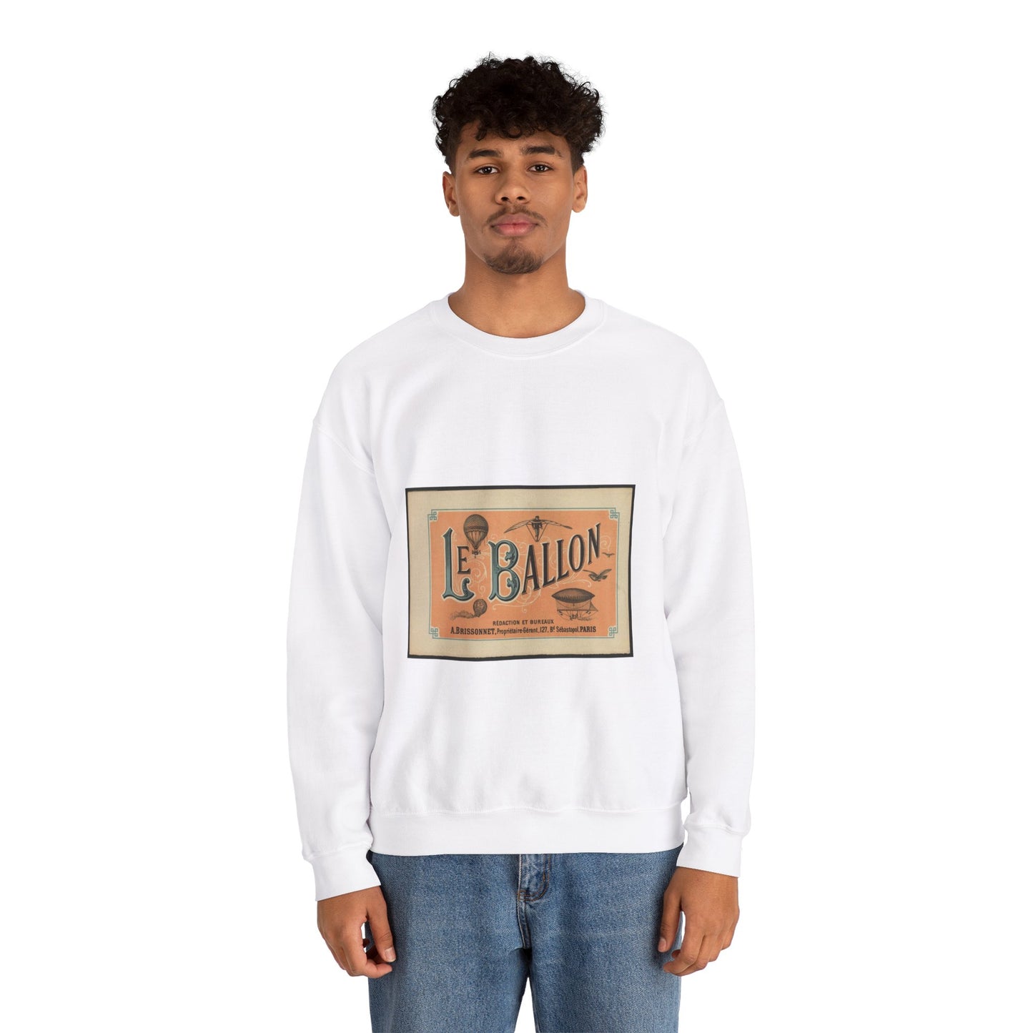 Le ballon rédaction et bureaux A. Brissonnet ... Paris. White Heavy Blend Adult Crew Neck SweatShirt