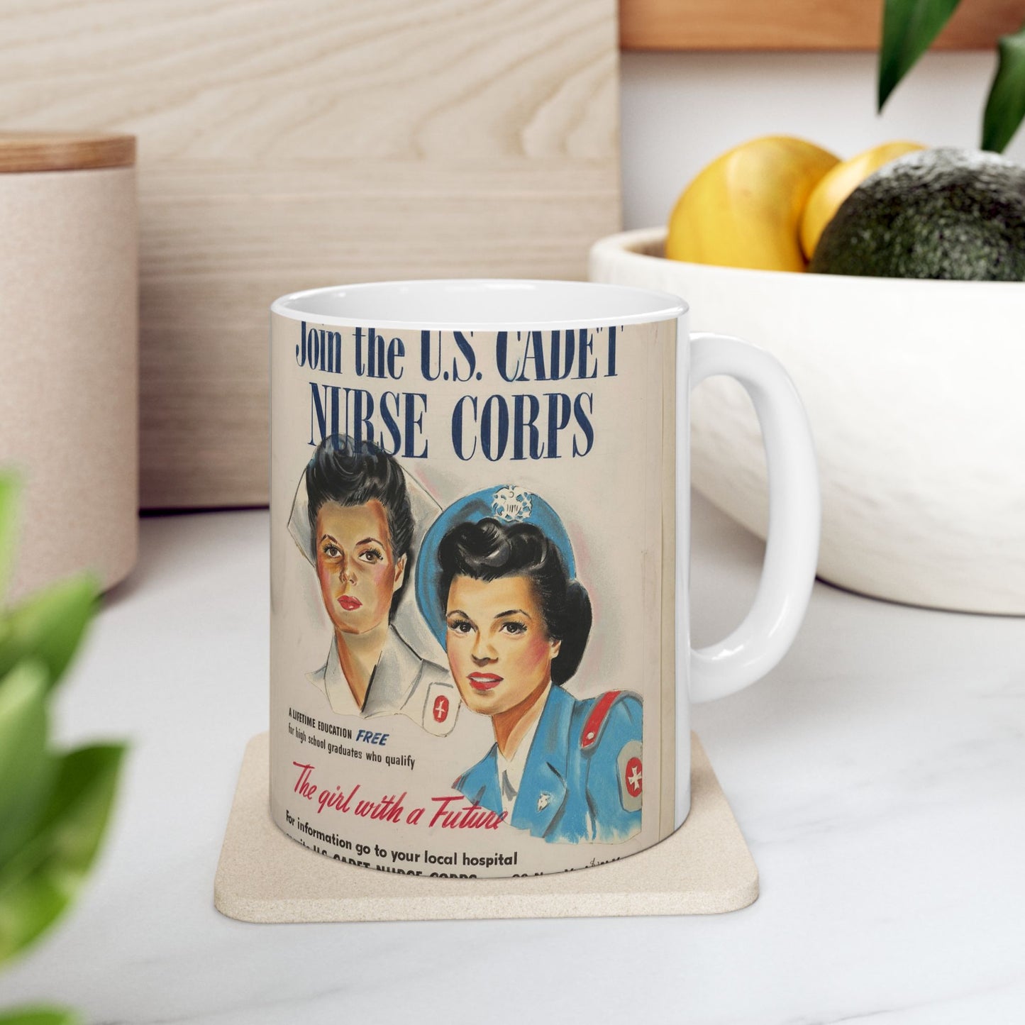 Join the U.S. Cadet Nurse Corps Beautiful Novelty Ceramic Coffee Mug 11oz
