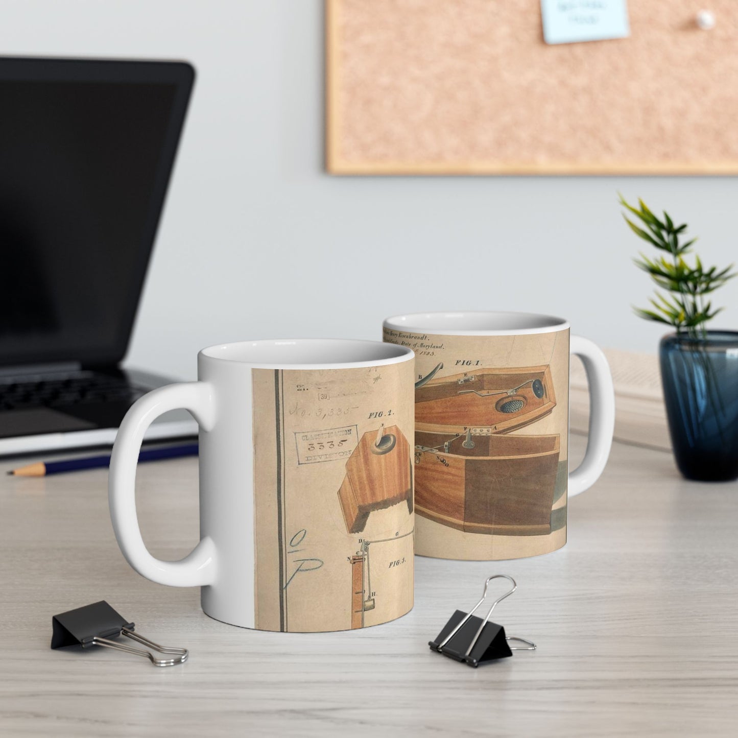 Patent drawing - Drawing for a Life - Preserving Coffin Public domain image Beautiful Novelty Ceramic Coffee Mug 11oz