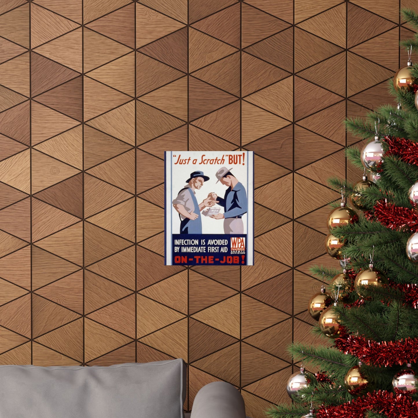 "Just a scratch" But! Infection is avoided by immediate first aid on-the-job! High Quality Matte Wall Art Poster for Home, Office, Classroom