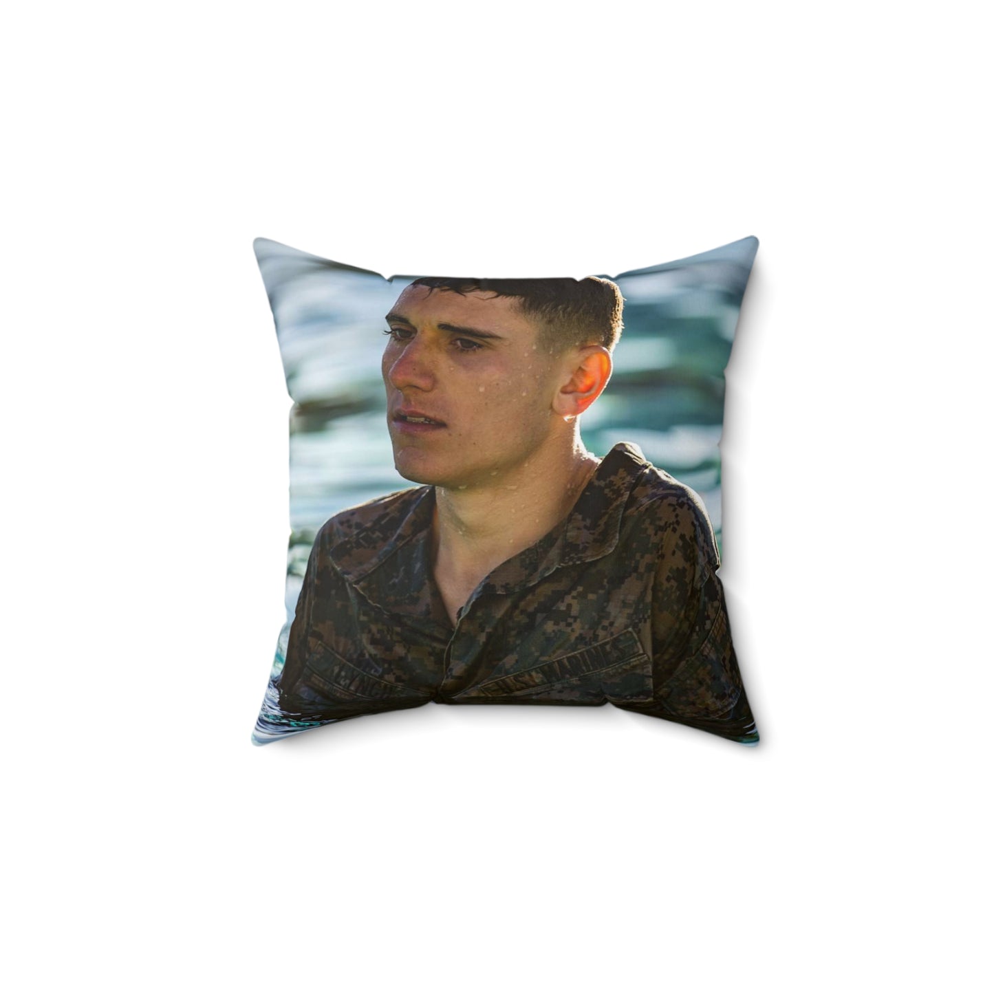 U.S. Marine Corps Lance Cpl. Kyle Lynch, 7th Engineer Decorative Accent Square Pillow