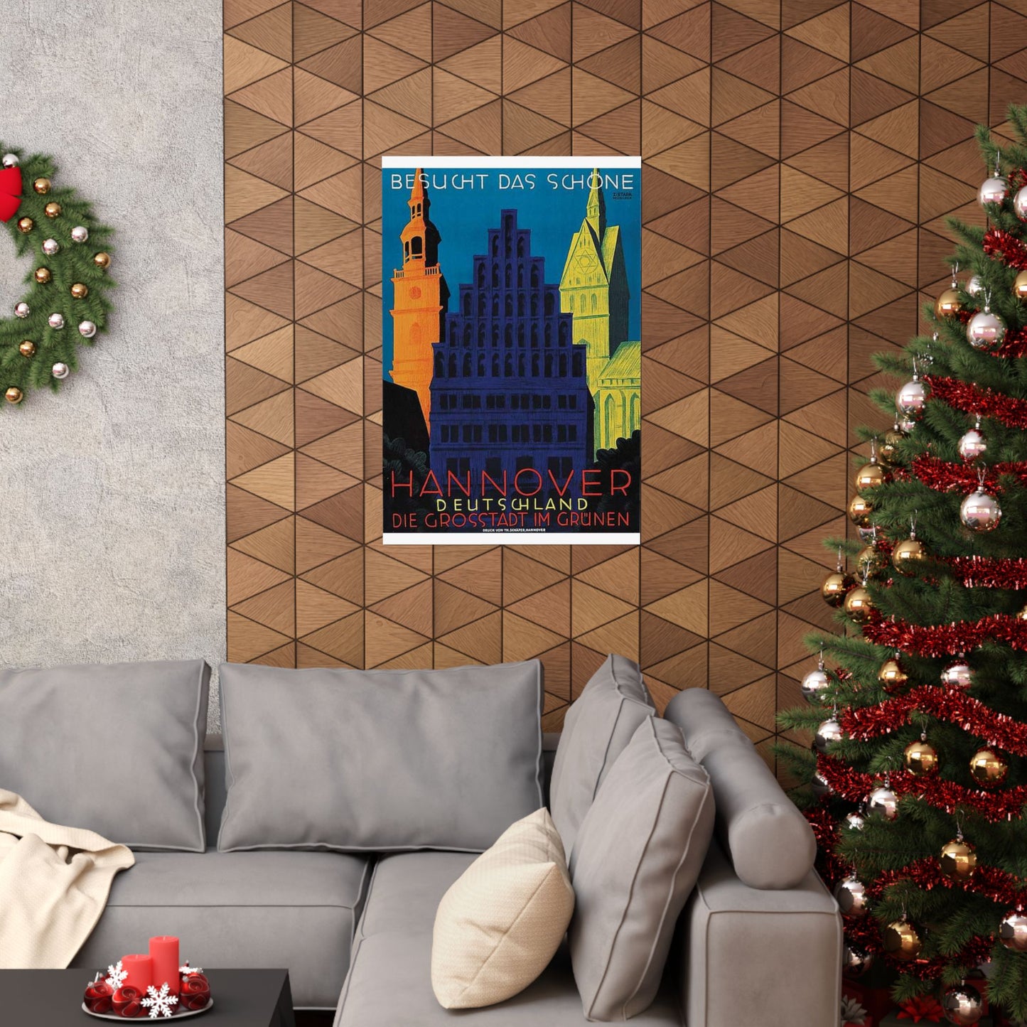 1930 circa Valentin Zietara Plakat Hannover, die Großstadt im Grünen High Quality Matte Wall Art Poster for Home, Office, Classroom