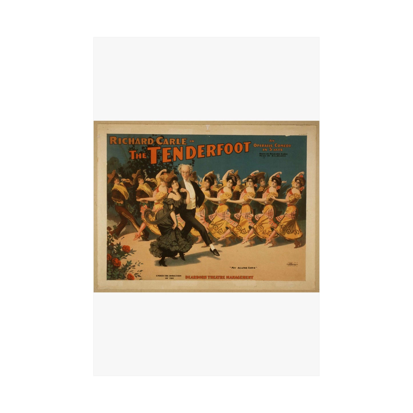 Richard Carle in The tenderfoot an operatic comedy in 3 acts : book by Richard Carle ; music by H.L. Heartz. High Quality Matte Wall Art Poster for Home, Office, Classroom