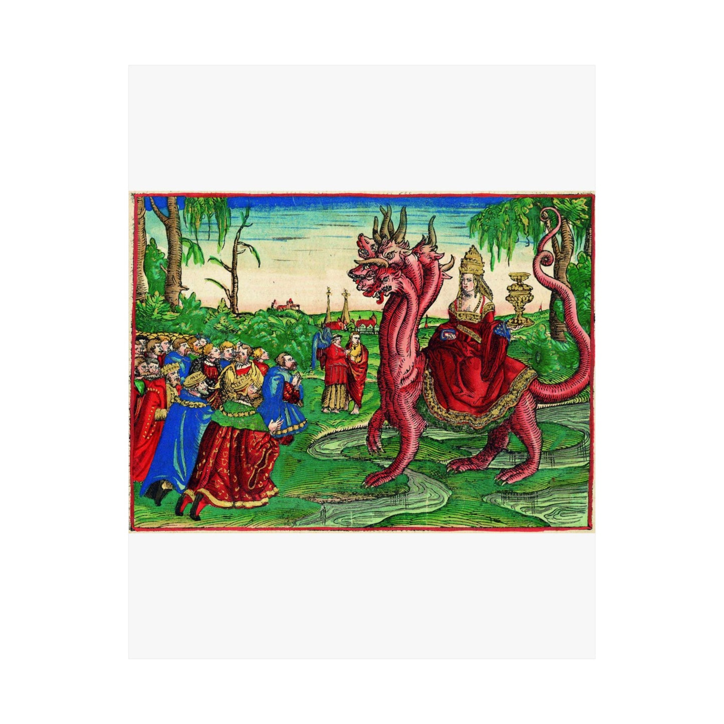 Whore-babylon-luther-bible-1534-saturated High Quality Matte Wall Art Poster for Home, Office, Classroom