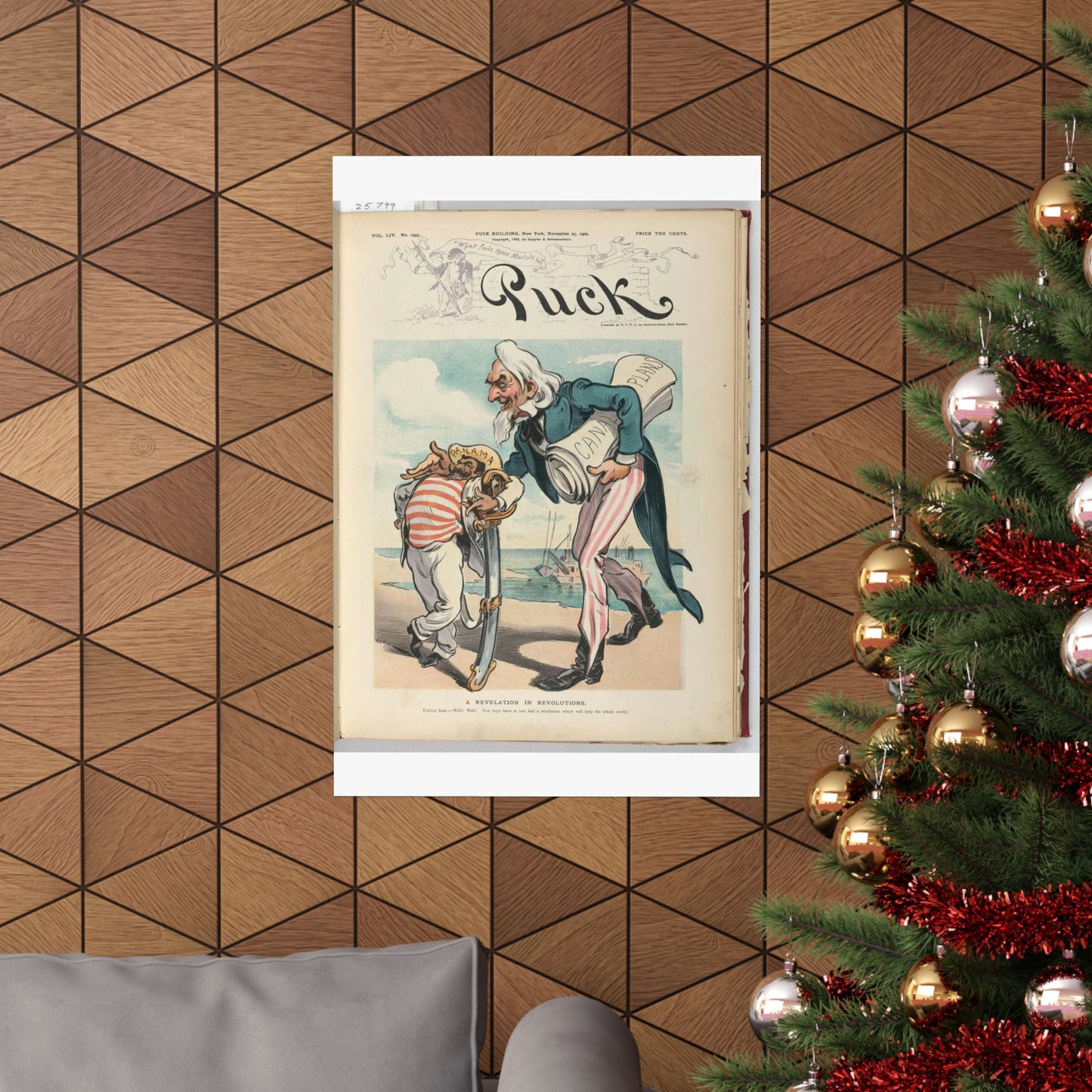 Puck magazine cover - A revelation in revolutions / Kep. High Quality Matte Wall Art Poster for Home, Office, Classroom