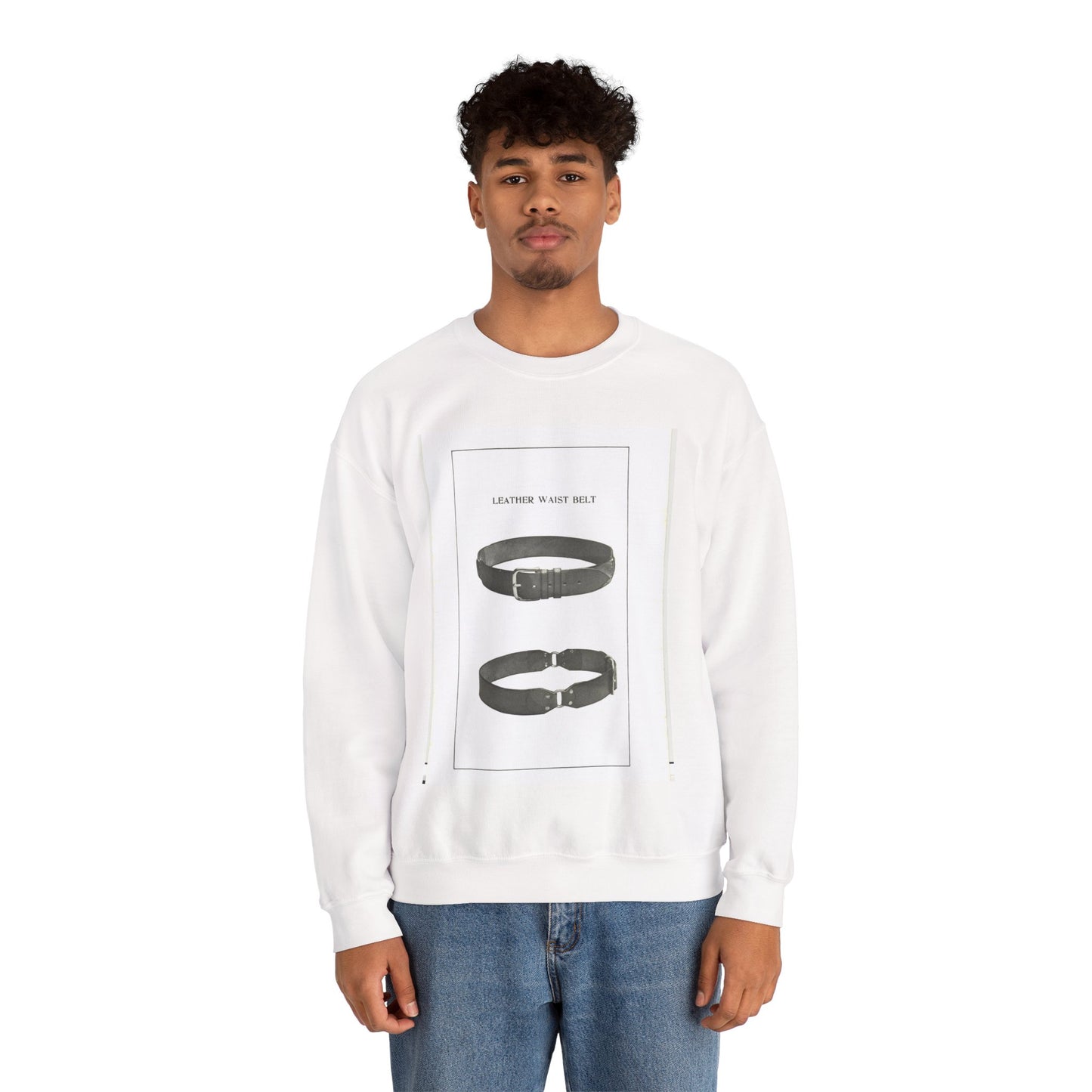Patent drawing - Leather Waist Belt - . Public domain image White Heavy Blend Adult Crew Neck SweatShirt